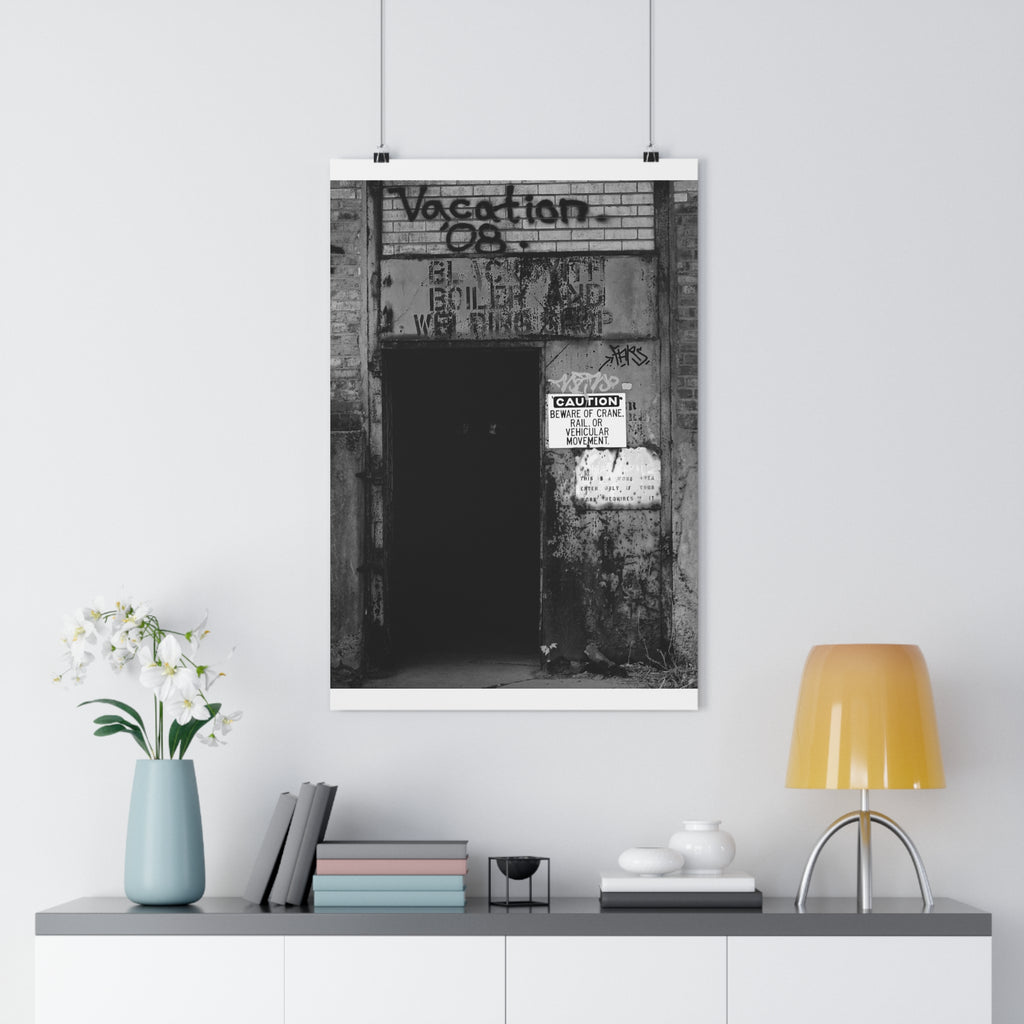 Giclée Art Print — 'Carrie Blast Furnaces Doorway' Black & White Industrial Photo by autistic photographer