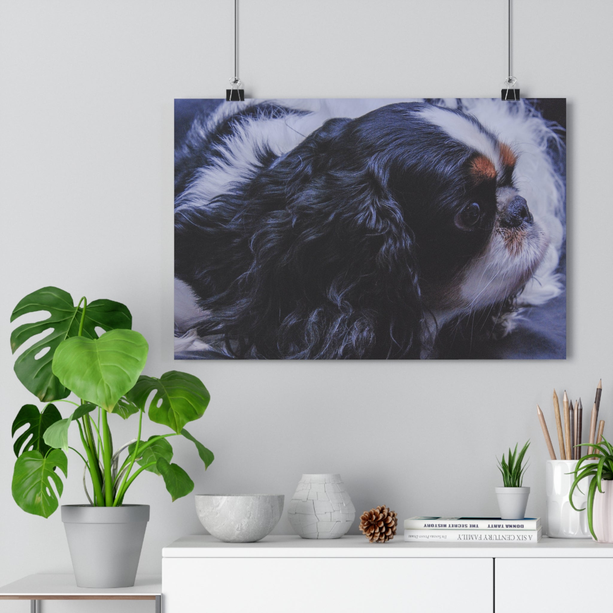 Tri-Color King Charles Spaniel / English Toy Spaniel Giclée Art Print — Fine Art Dog Portrait by autistic photographer