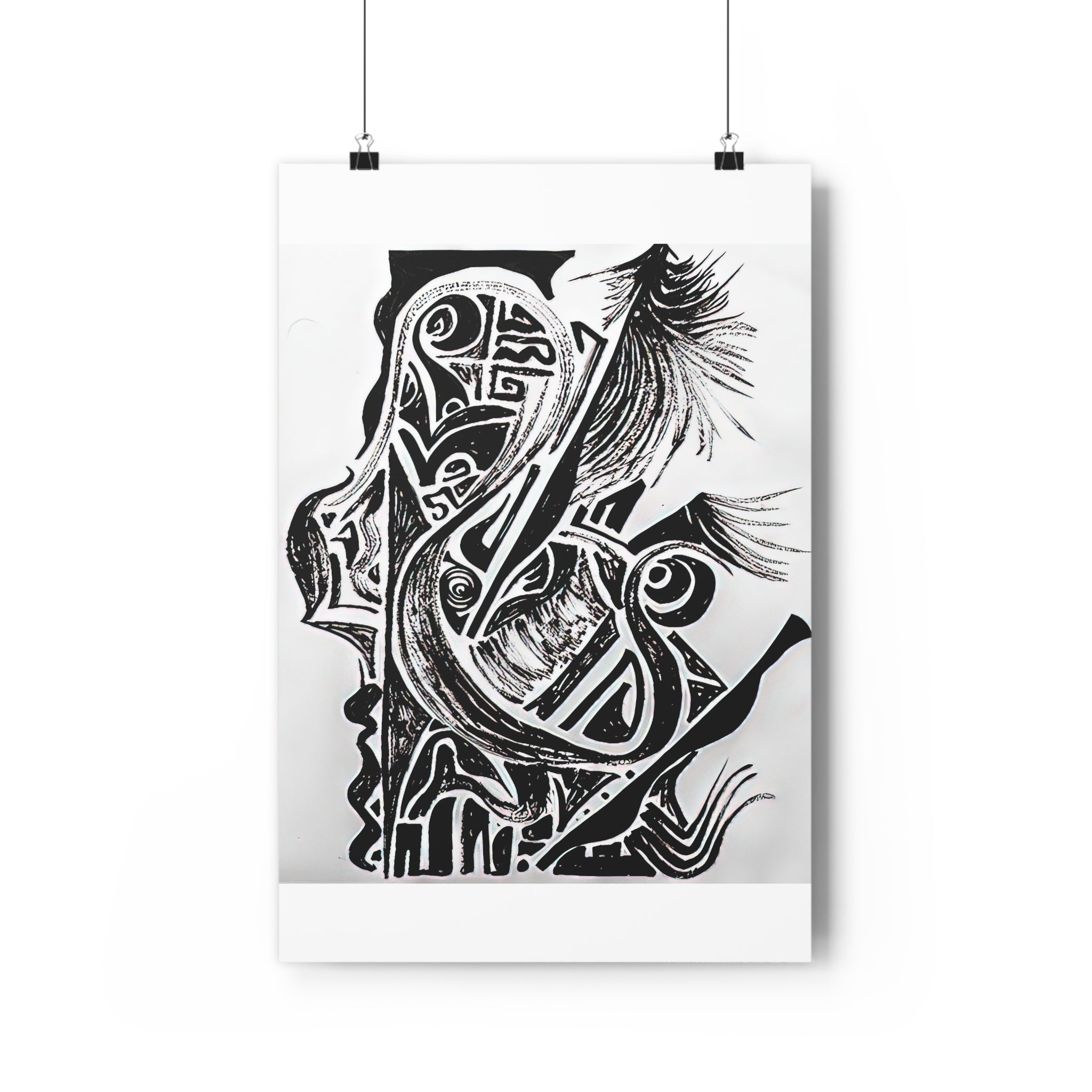 The Friction of Grace: Black & White Giclée Art Print-hand drawn by autistic artist