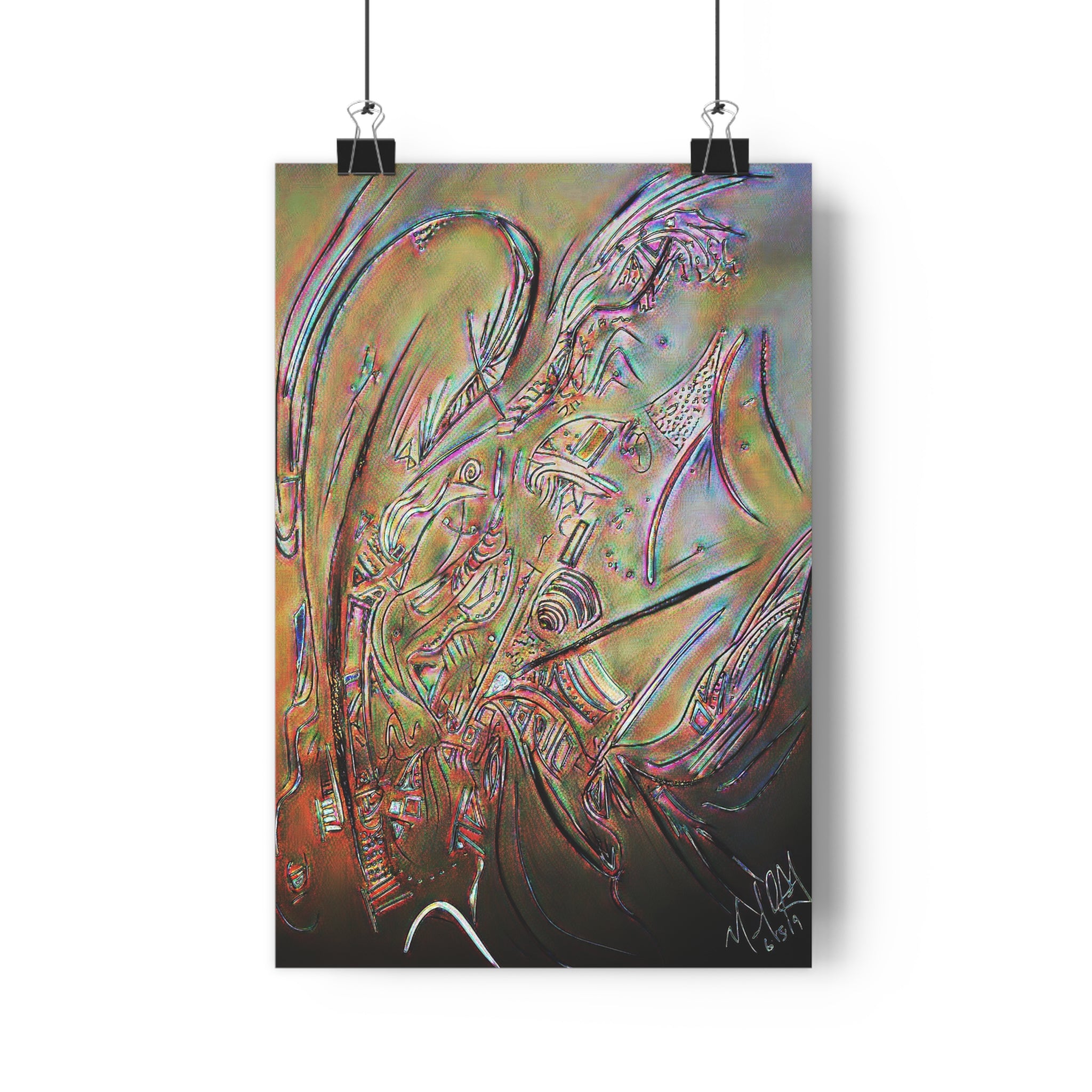 Abstract Angel Giclée Art Print — Iridescent Spiritual Wall Art