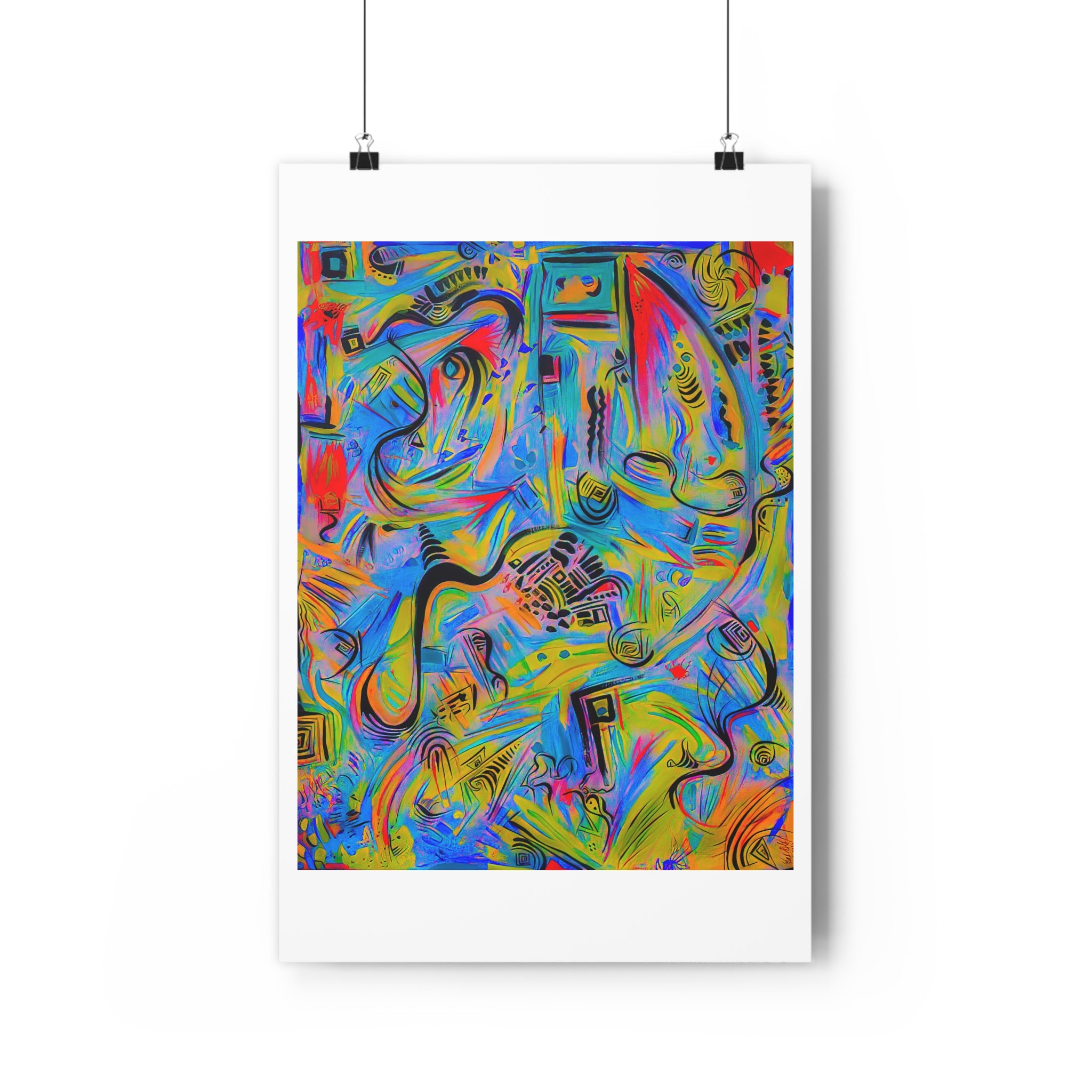 Abstract Colorful Giclée Art Print — Vibrant Modern Playful Movement Wall Art by autistic artist