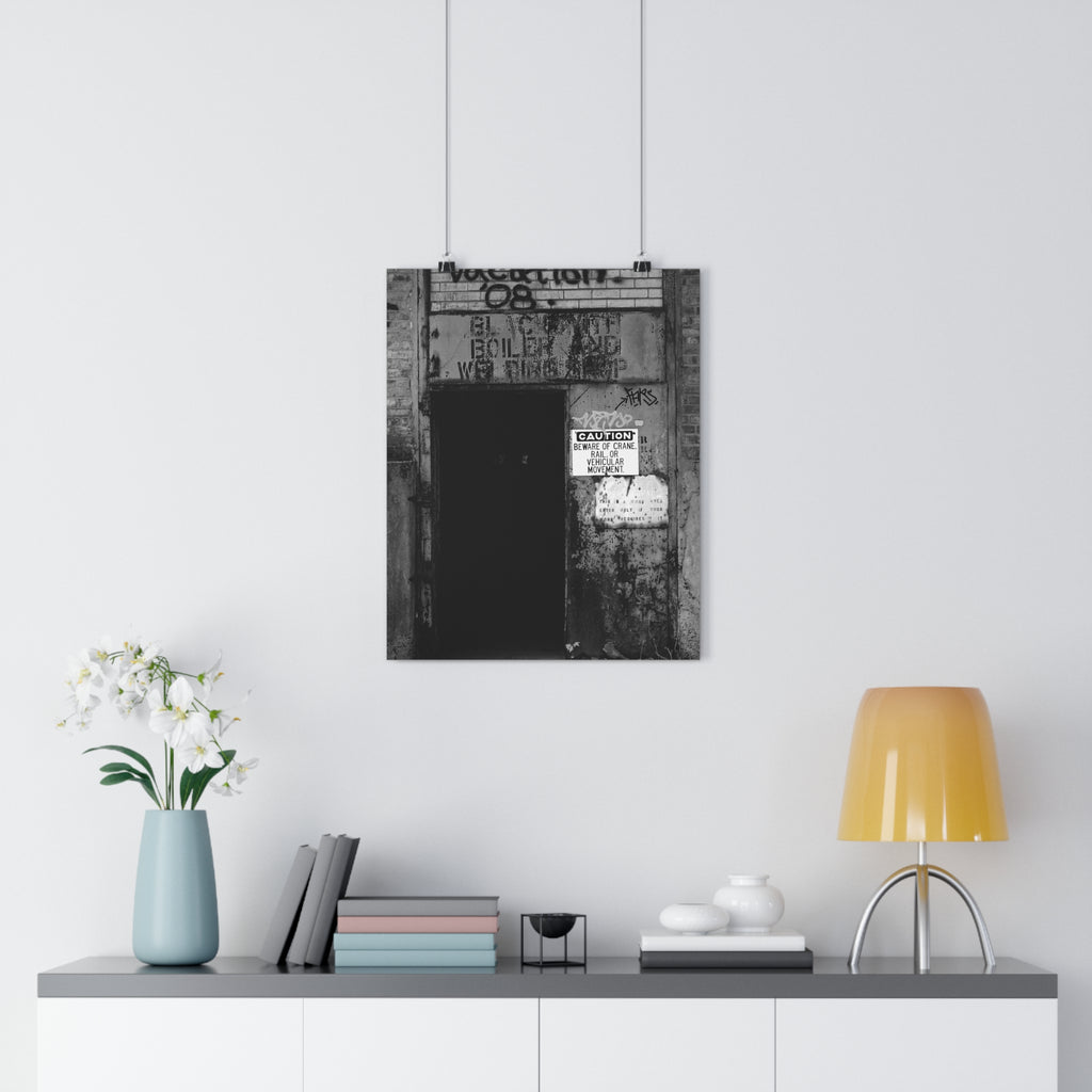 Giclée Art Print — 'Carrie Blast Furnaces Doorway' Black & White Industrial Photo by autistic photographer