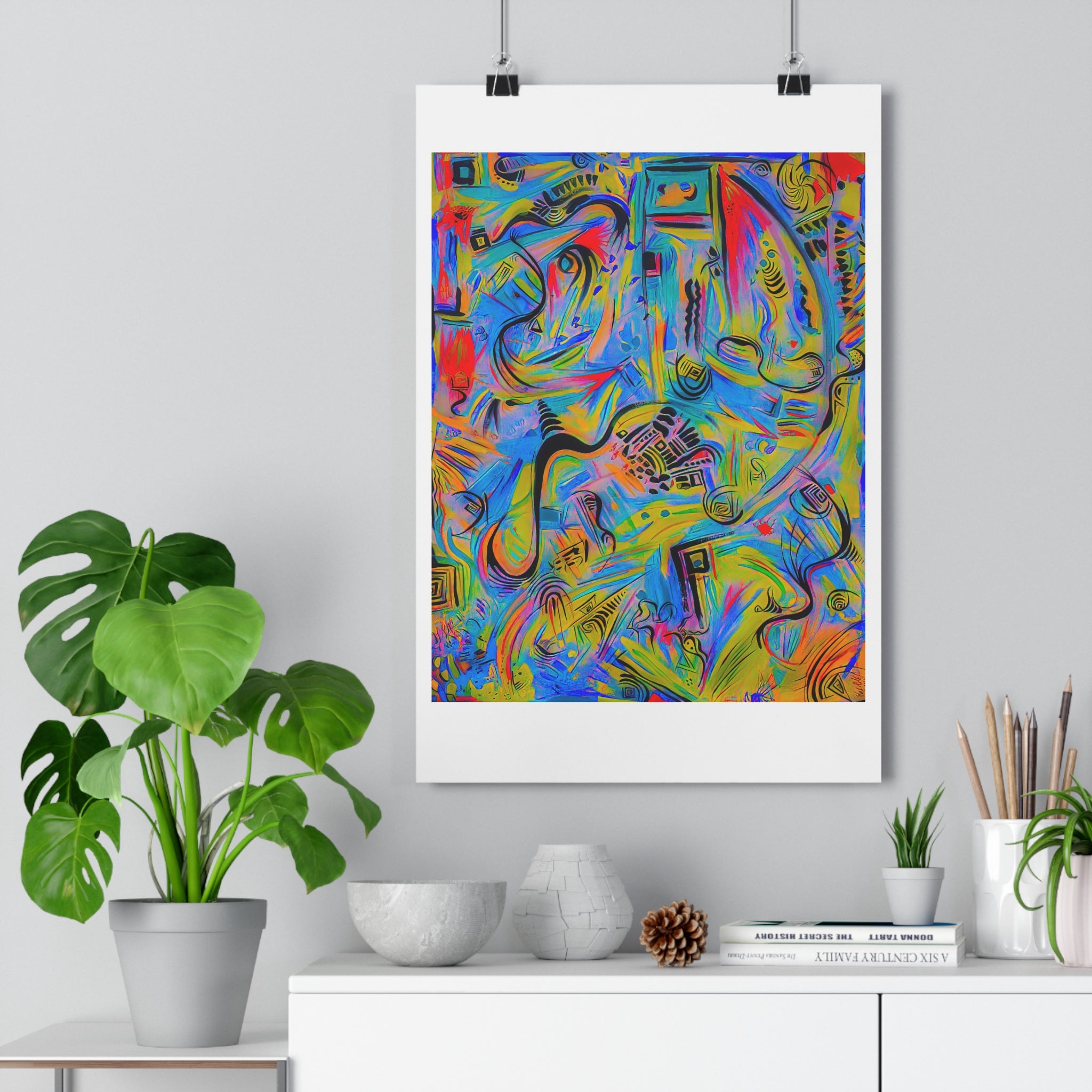 Abstract Colorful Giclée Art Print — Vibrant Modern Playful Movement Wall Art by autistic artist