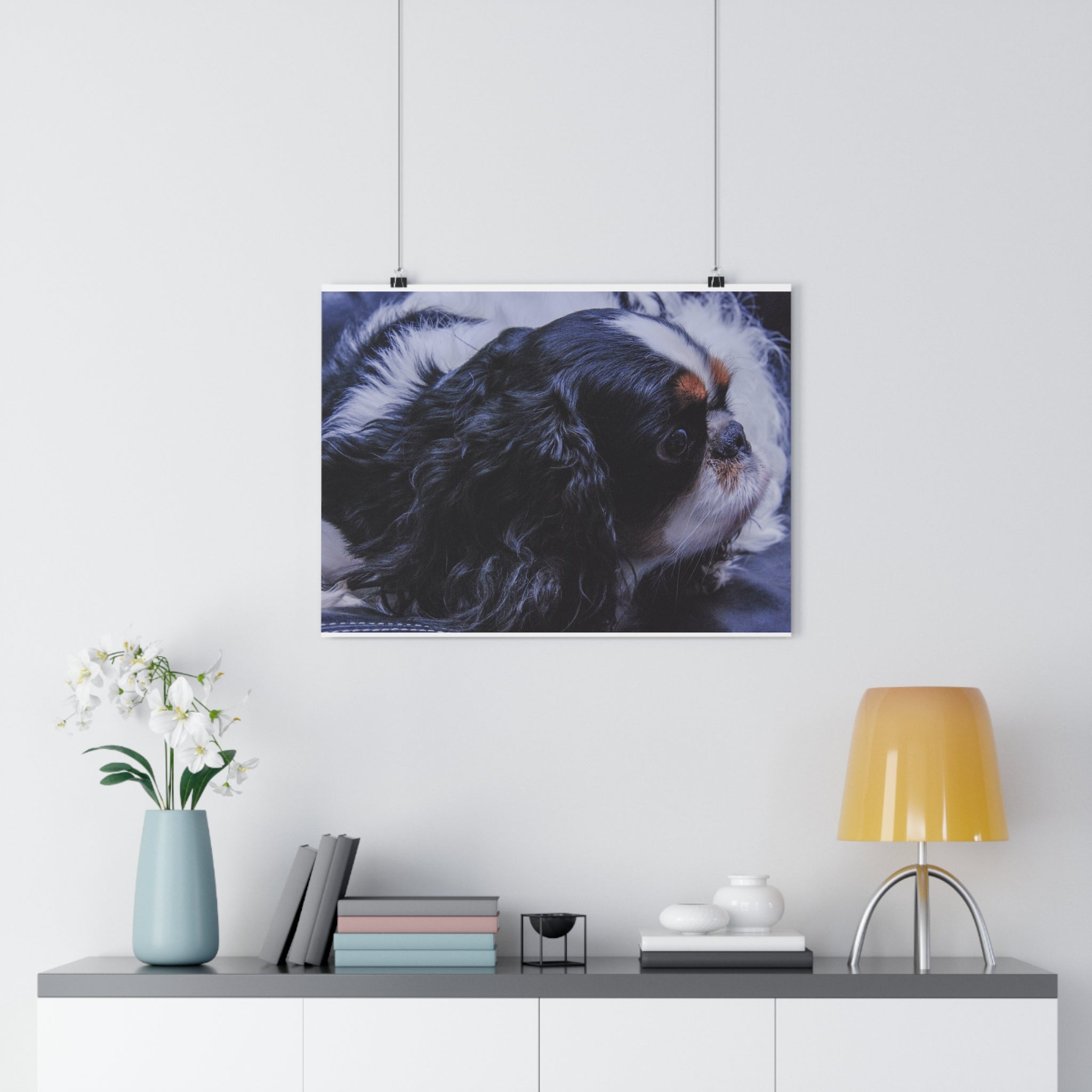 Tri-Color King Charles Spaniel / English Toy Spaniel Giclée Art Print — Fine Art Dog Portrait by autistic photographer