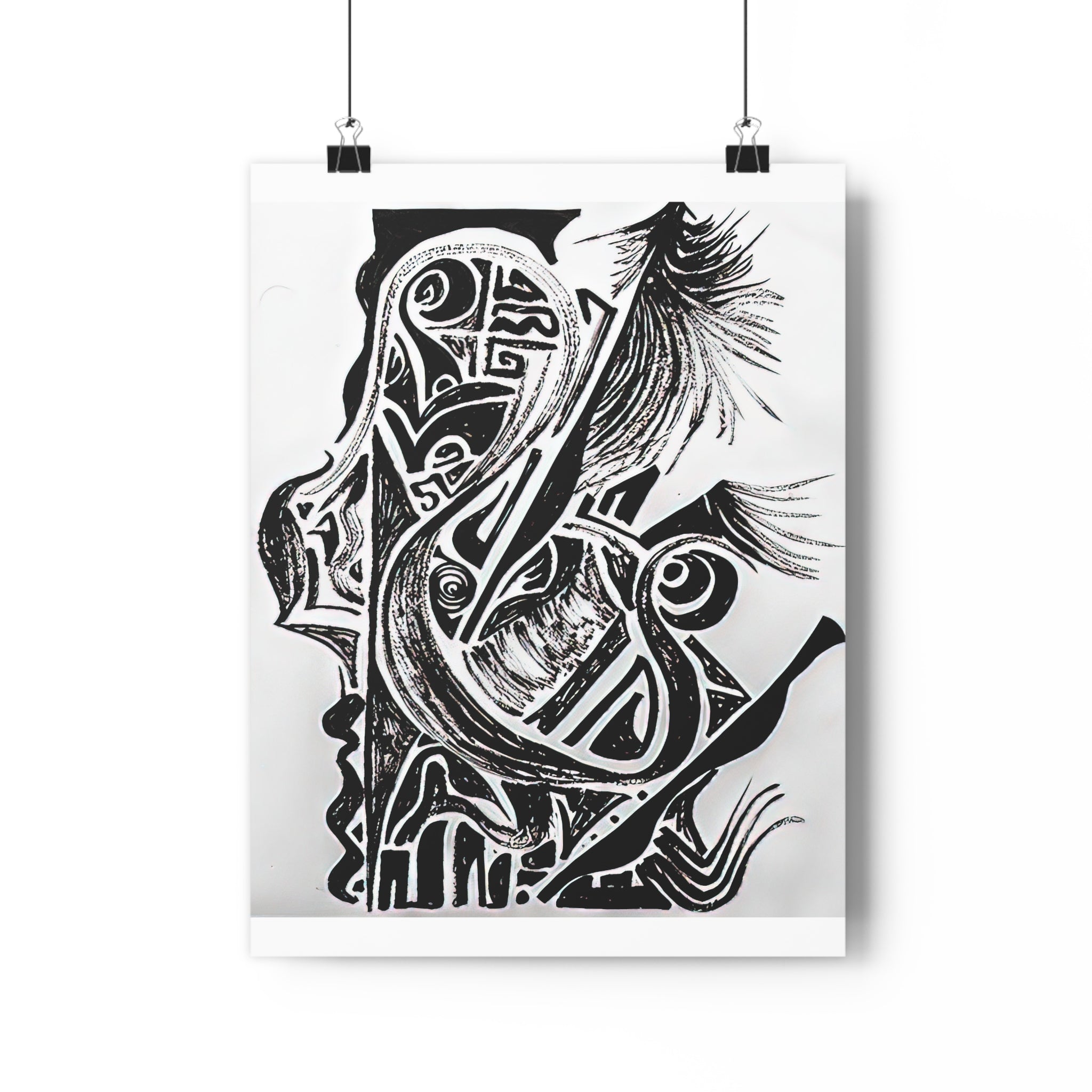 Abstract Black & White Giclée Art Print — The Labyrinth of Life , A masterclass in texture and complexity by autistic artist