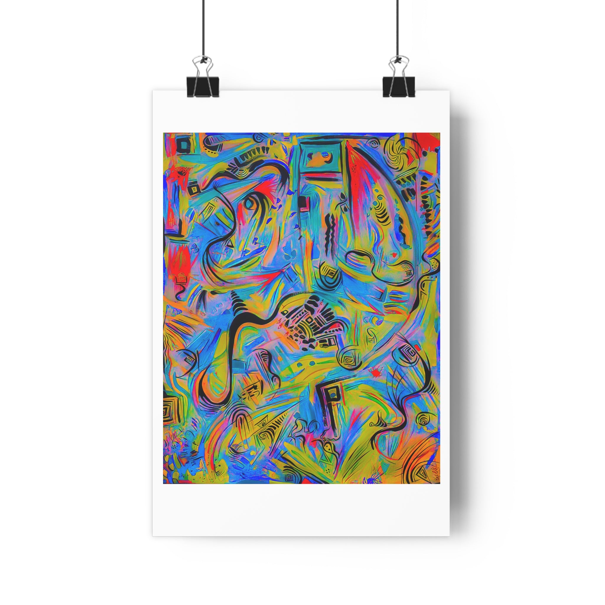 Abstract Colorful Giclée Art Print — Vibrant Modern Playful Movement Wall Art by autistic artist