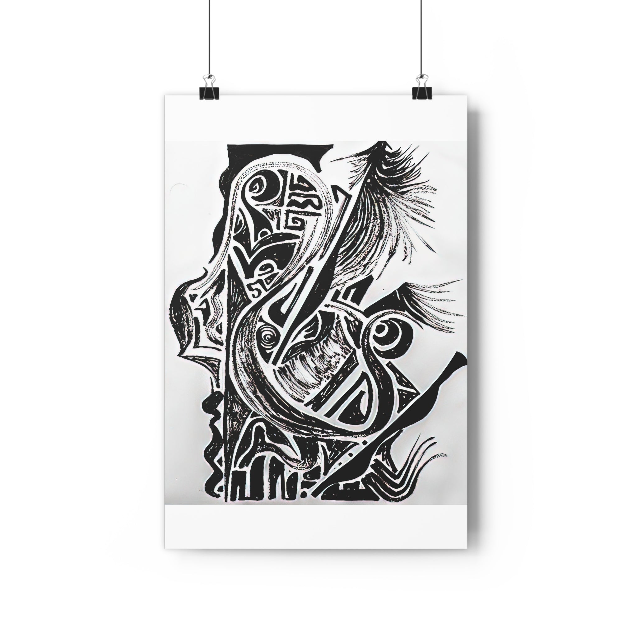 The Friction of Grace: Black & White Giclée Art Print-hand drawn by autistic artist