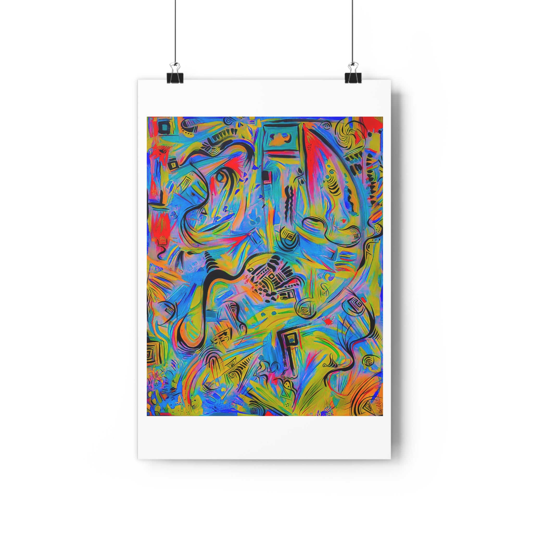 Abstract Colorful Giclée Art Print — Vibrant Modern Playful Movement Wall Art by autistic artist