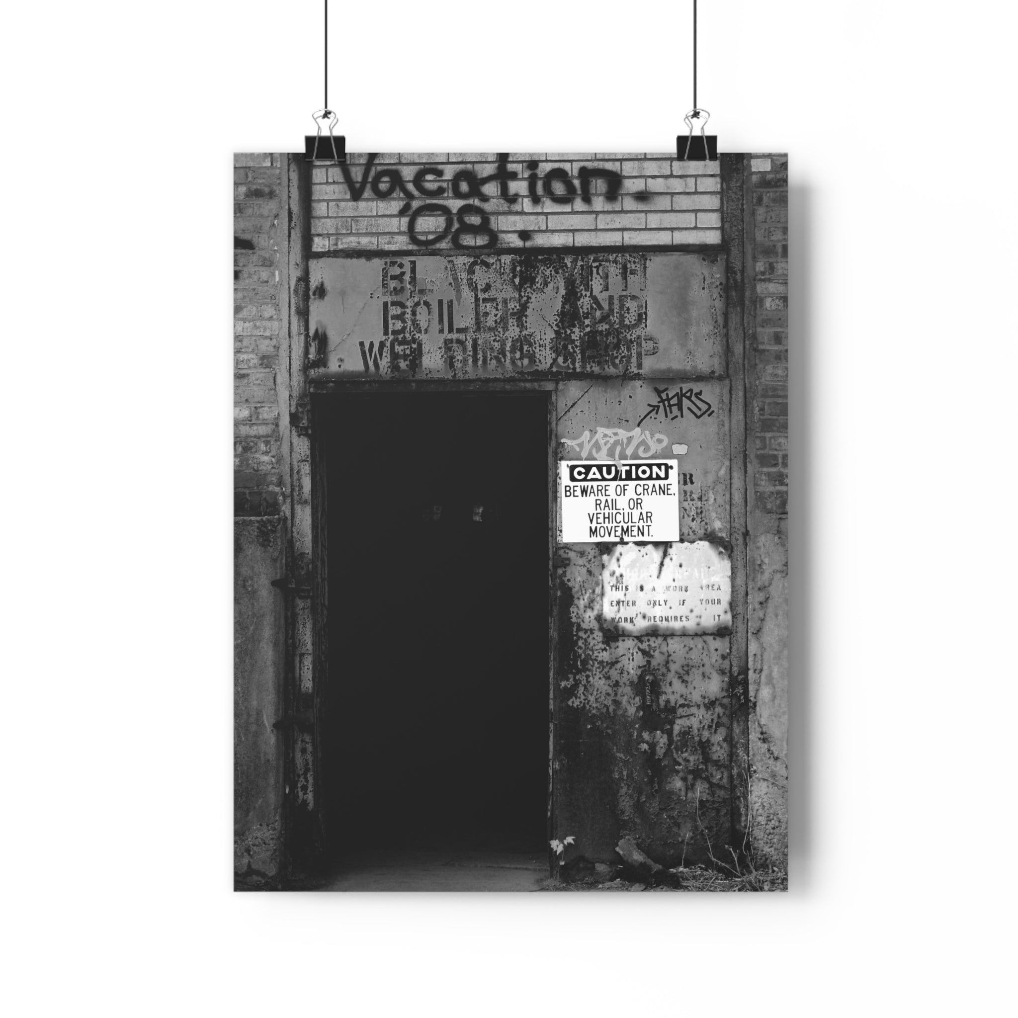 Giclée Art Print — 'Carrie Blast Furnaces Doorway' Black & White Industrial Photo by autistic photographer