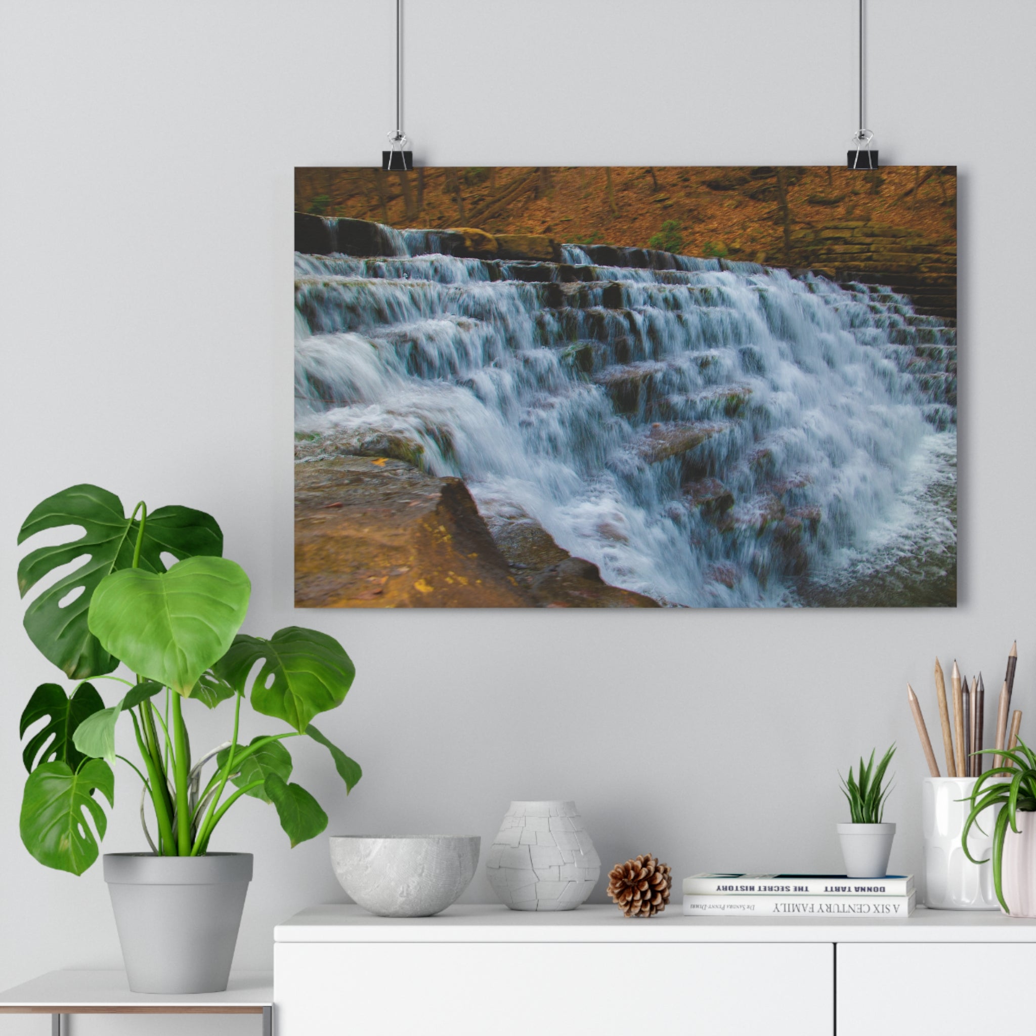Laurel Hill State Park Cascading Waterfall Giclée Art Print — Serene Cascading Falls Autumn Landscape Wall Art by autistic photographer