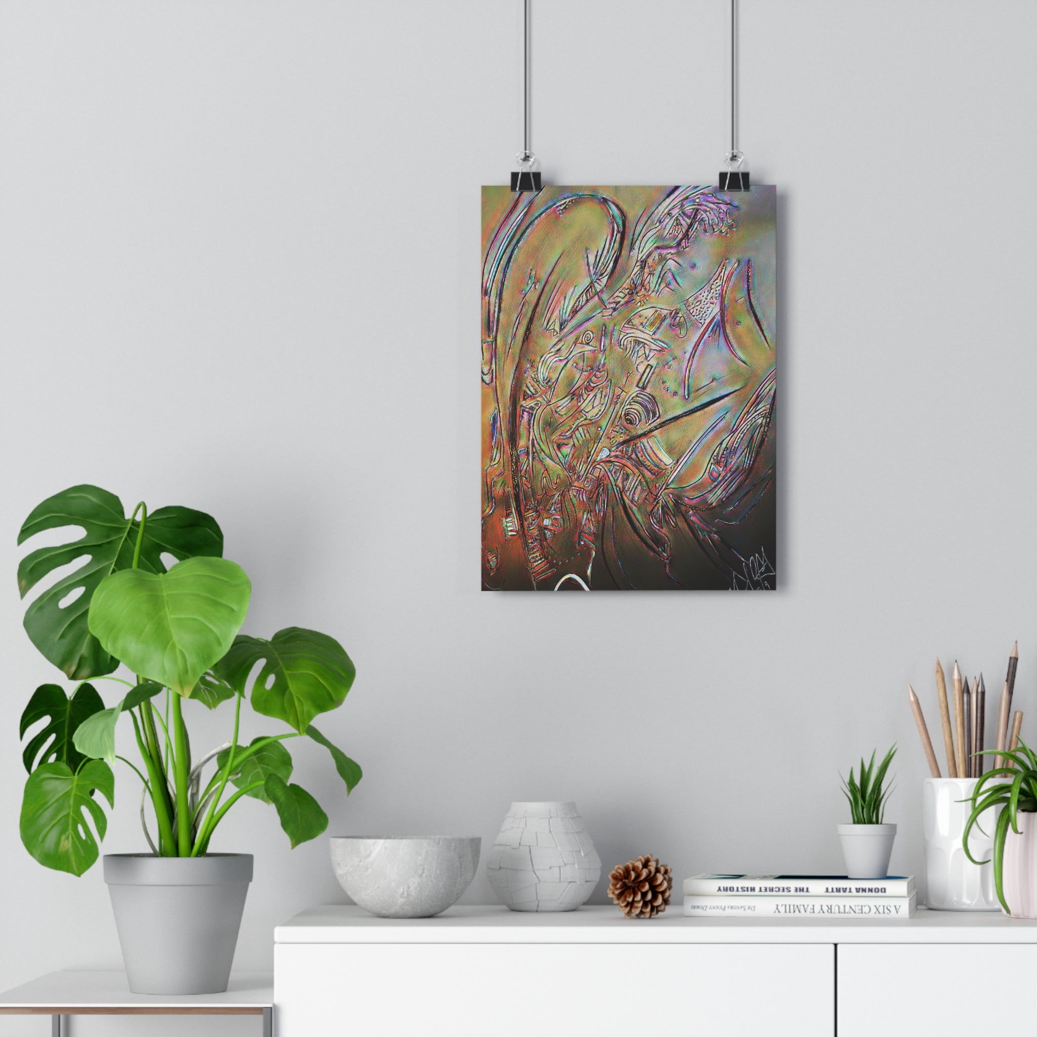 Abstract Angel Giclée Art Print — Iridescent Spiritual Wall Art