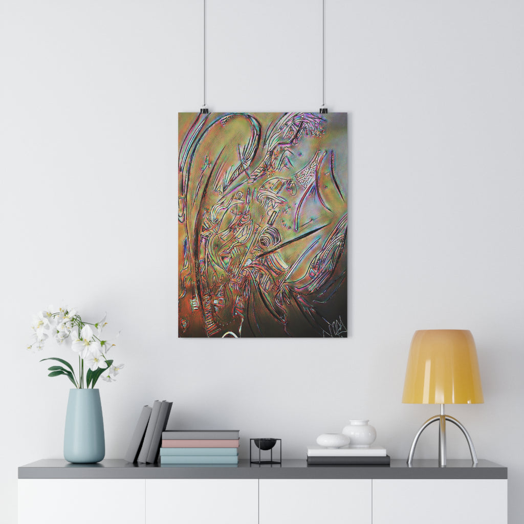 Abstract Angel Giclée Art Print — Iridescent Spiritual Wall Art