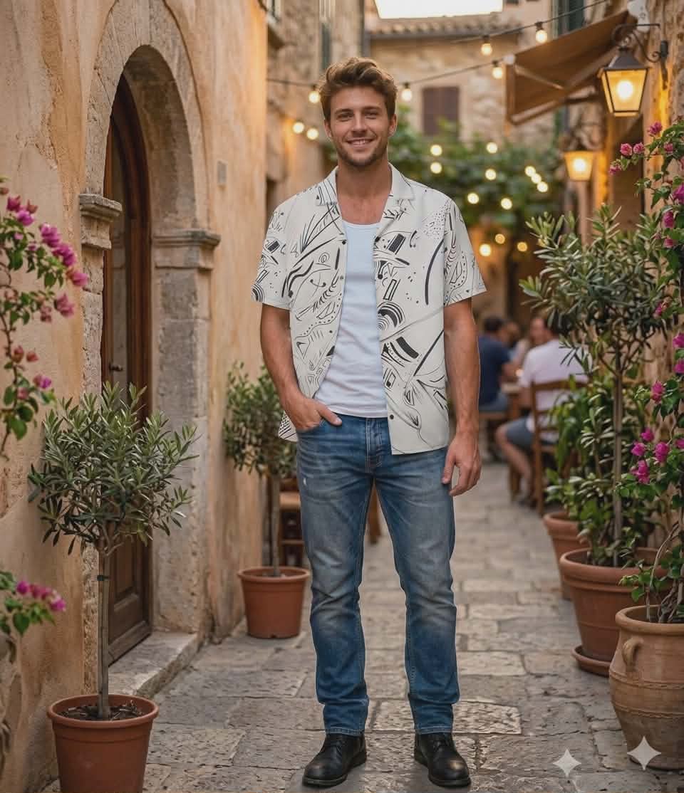 Abstract Ink Swirl All-Over Print Summer Unisex Shirt by autistic artist