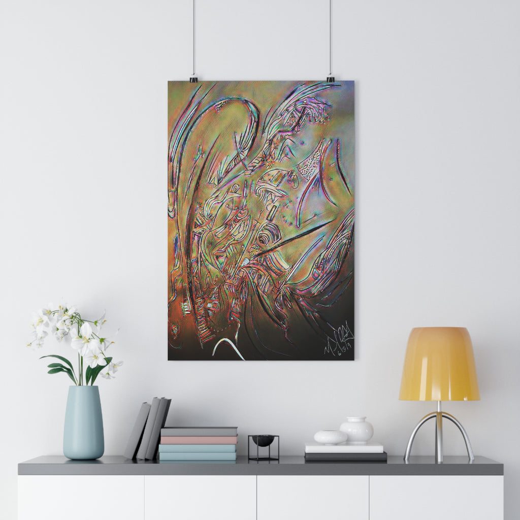 Abstract Angel Giclée Art Print — Iridescent Spiritual Wall Art
