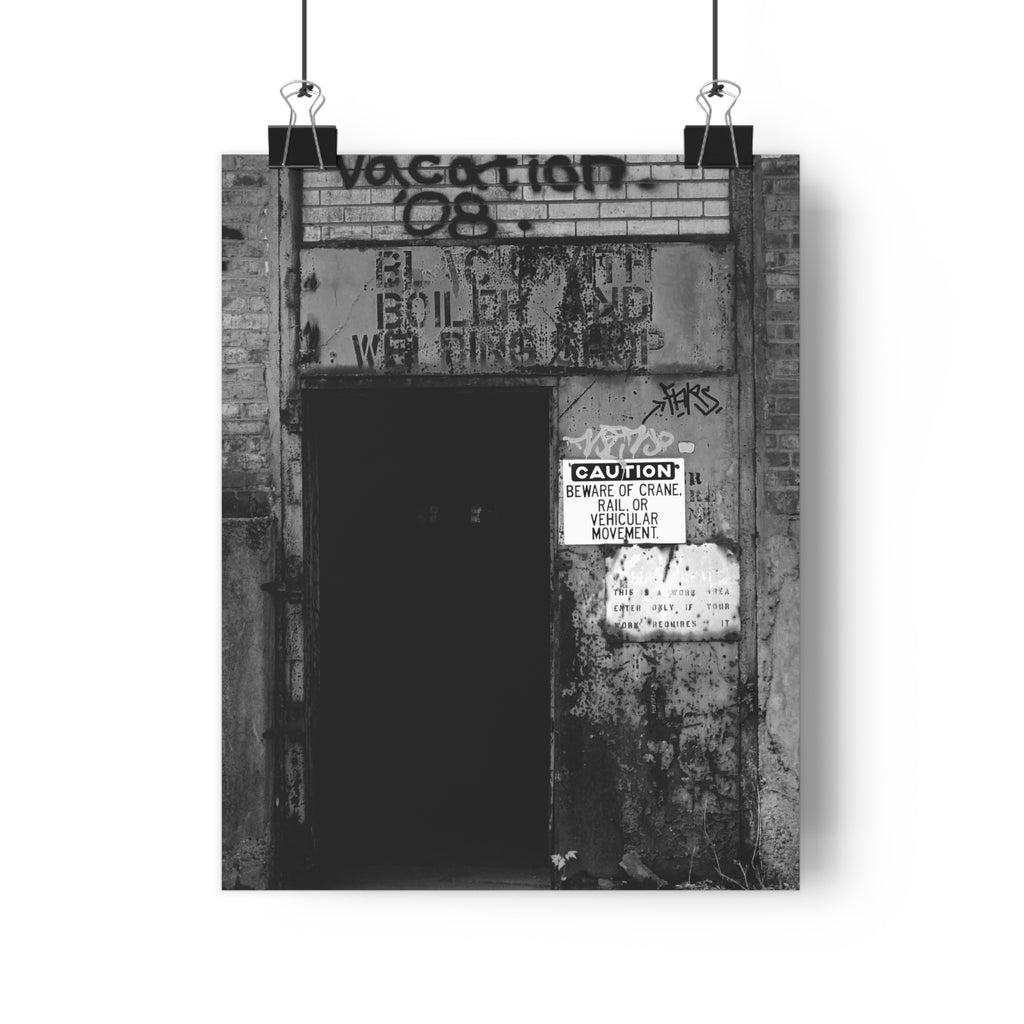 Giclée Art Print — 'Carrie Blast Furnaces Doorway' Black & White Industrial Photo by autistic photographer