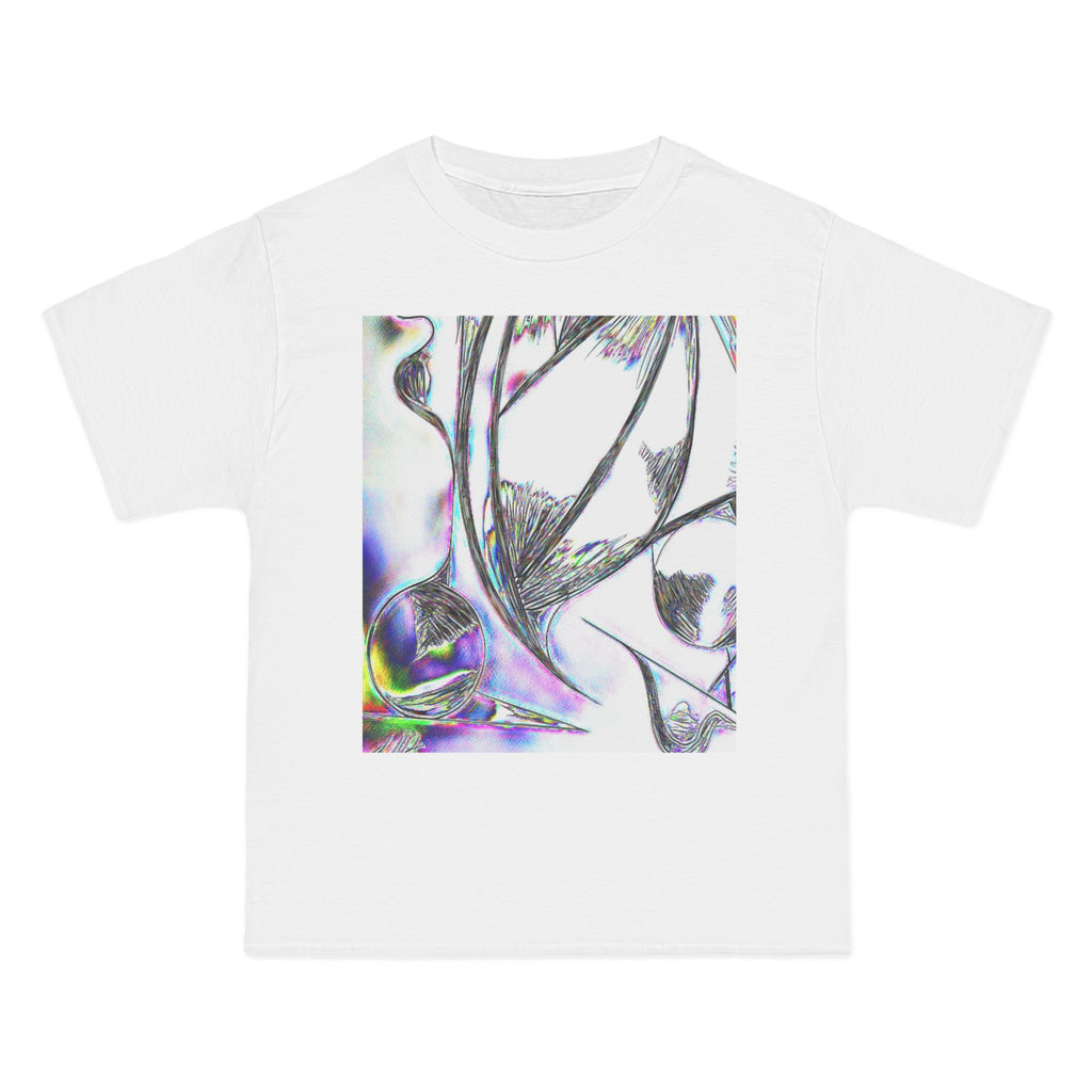 Abstract Delicate Linework T-Shirt — Iridescent Nature Graphic Tee