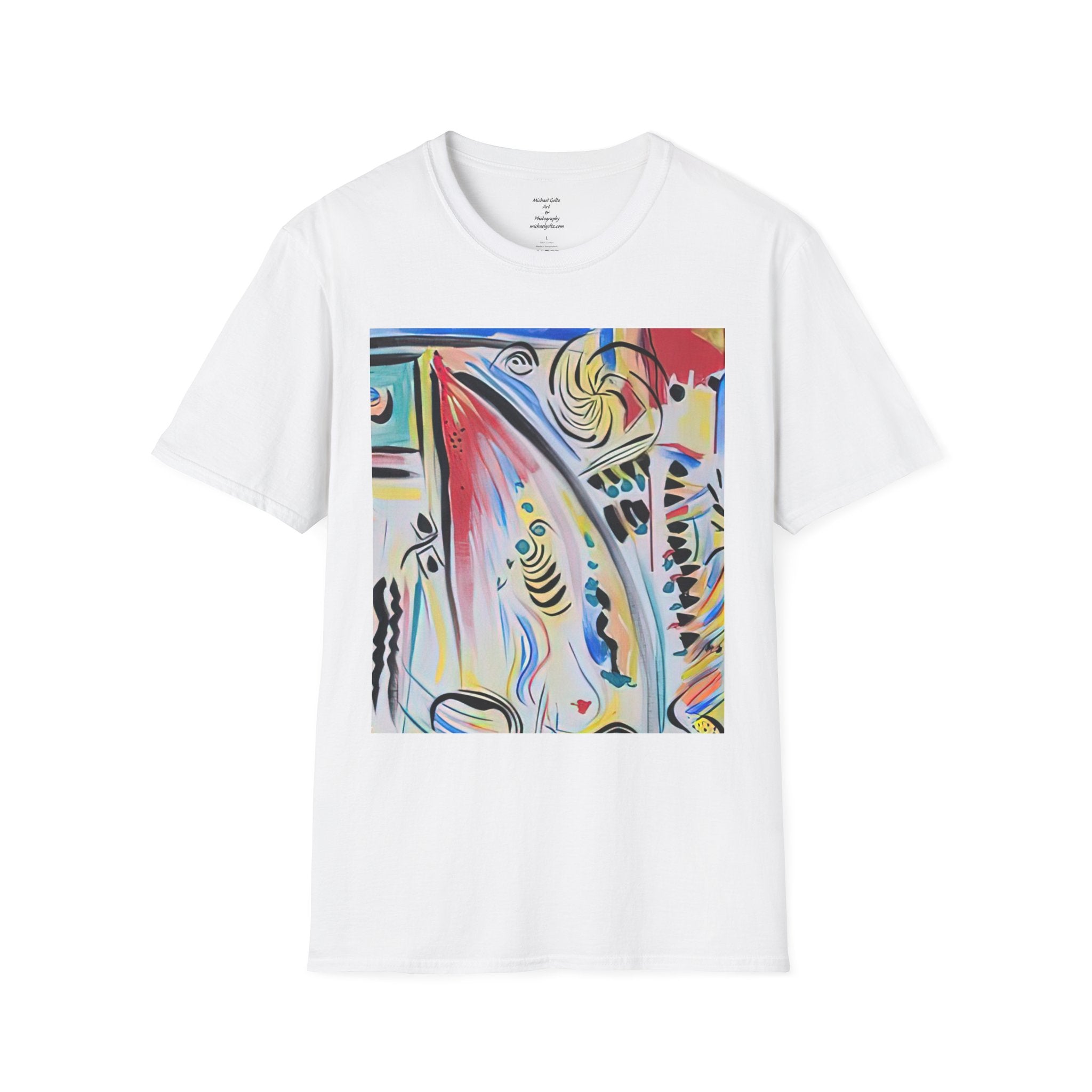 Energetic Graphic Brushstroke Abstract Colorwave Art T-Shirt by autistic artist