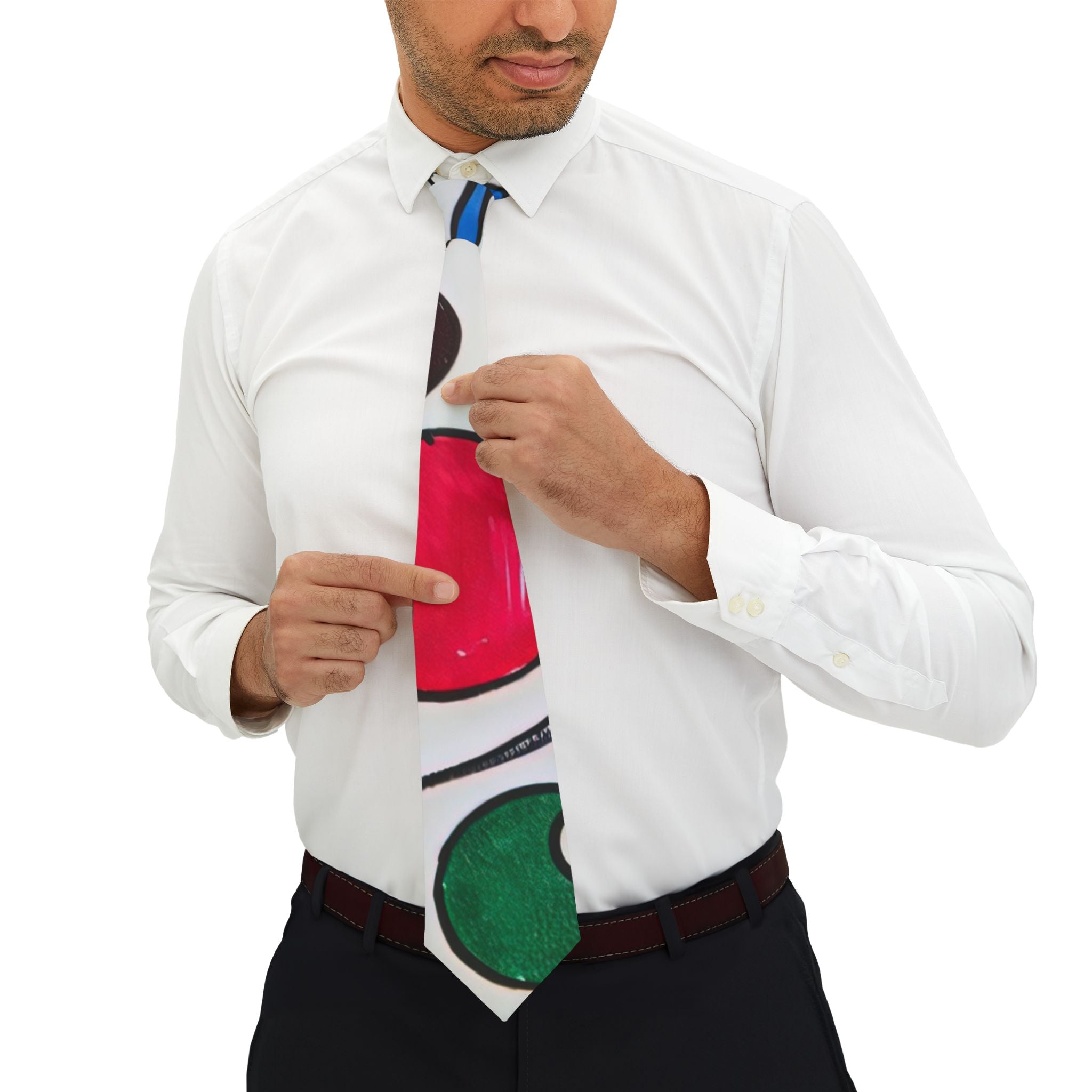 Art That Looks Back - Color Dot Necktie – Retro Polka Dot Art Print Tie by autistic artist