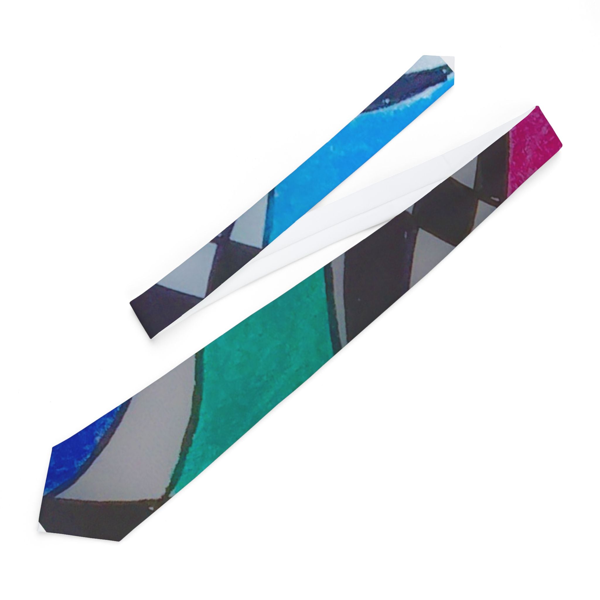 Abstract Colorblock Necktie — Bold Geometric Art Tie by autistic artist