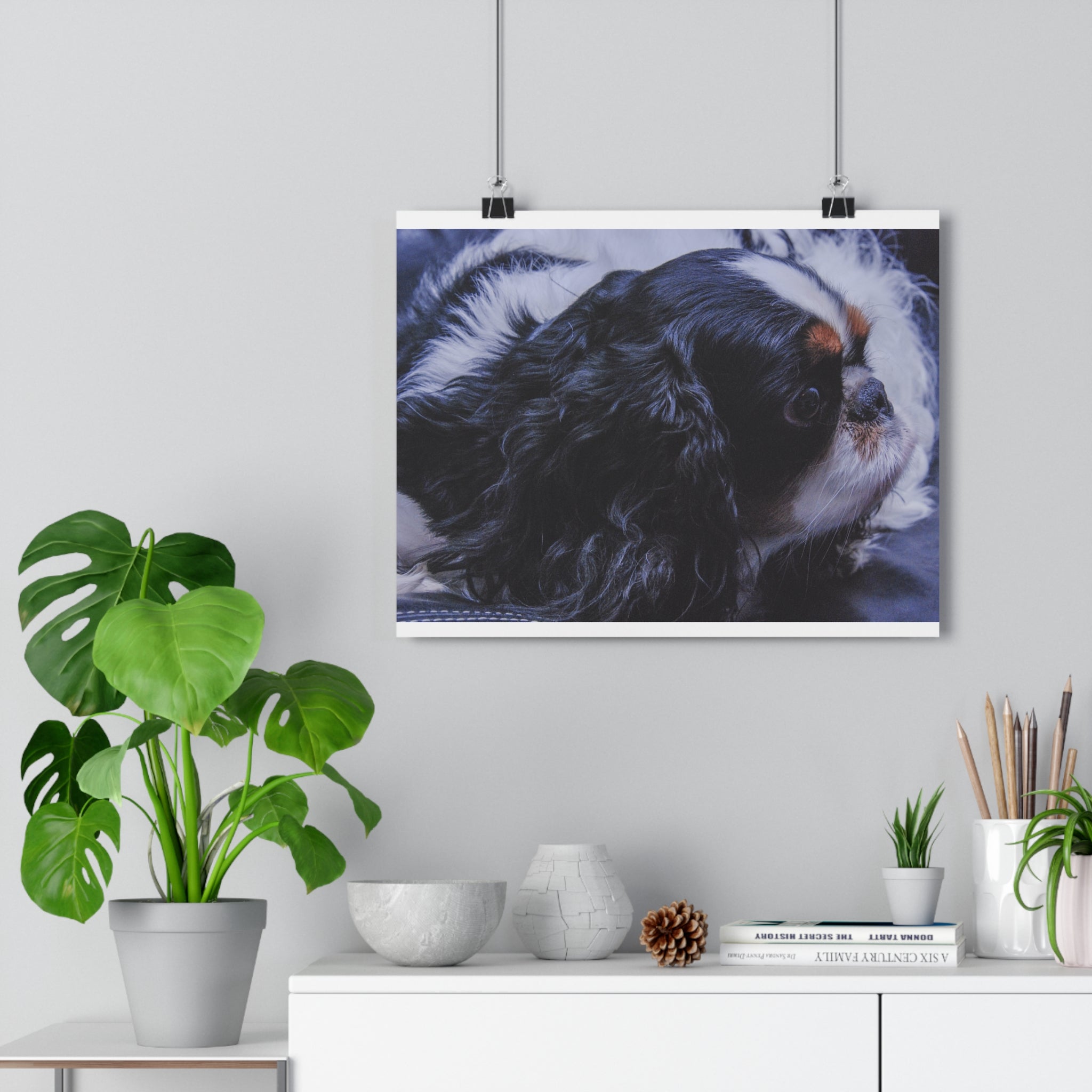 Tri-Color King Charles Spaniel / English Toy Spaniel Giclée Art Print — Fine Art Dog Portrait by autistic photographer