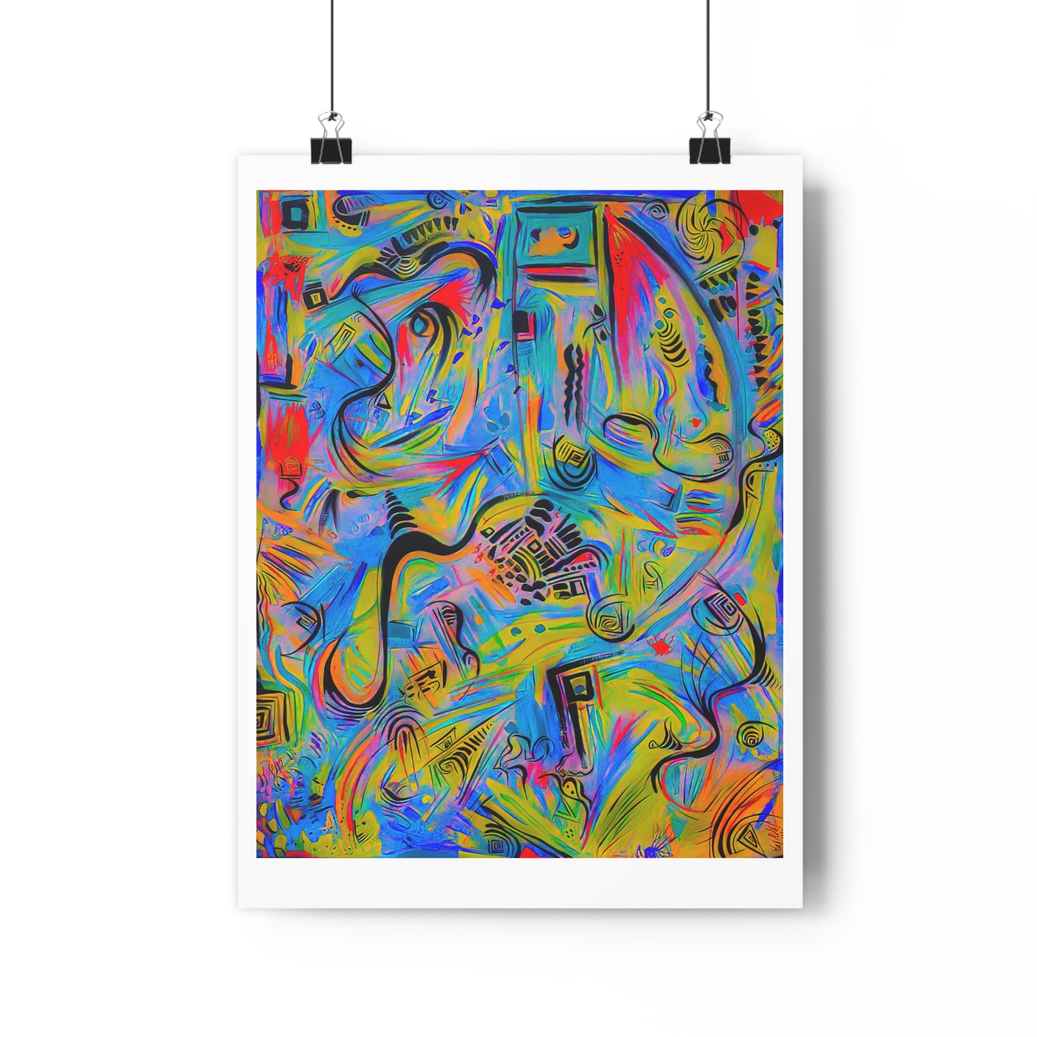 Abstract Colorful Giclée Art Print — Vibrant Modern Playful Movement Wall Art by autistic artist