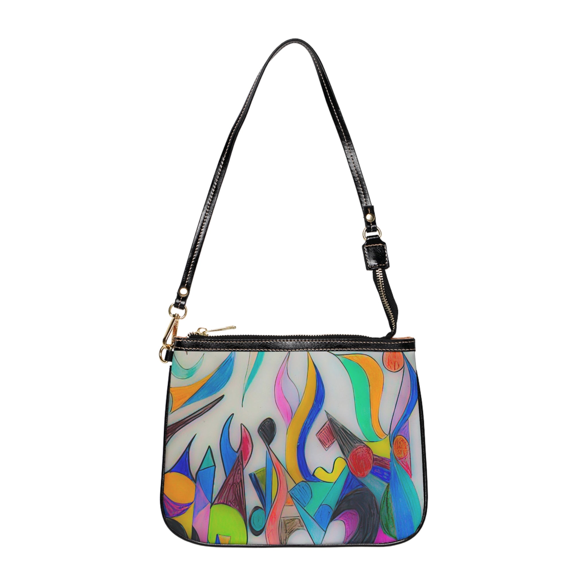 Abstract Color Splash Curvy Lines Shoulder Bag by autistic artist