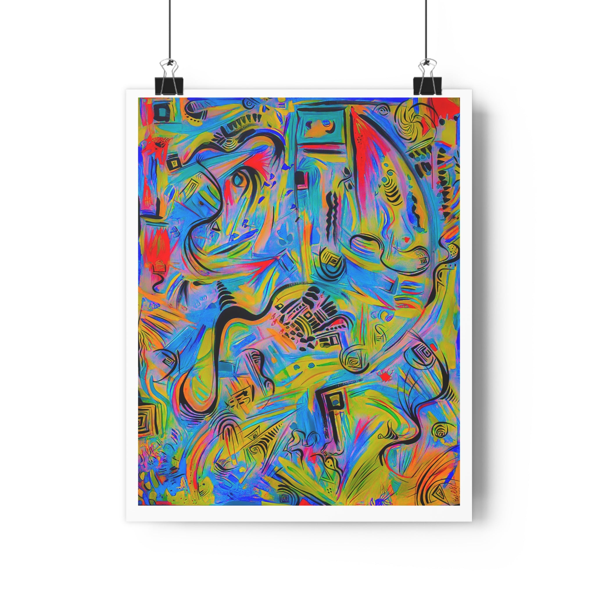 Abstract Colorful Giclée Art Print — Vibrant Modern Playful Movement Wall Art by autistic artist
