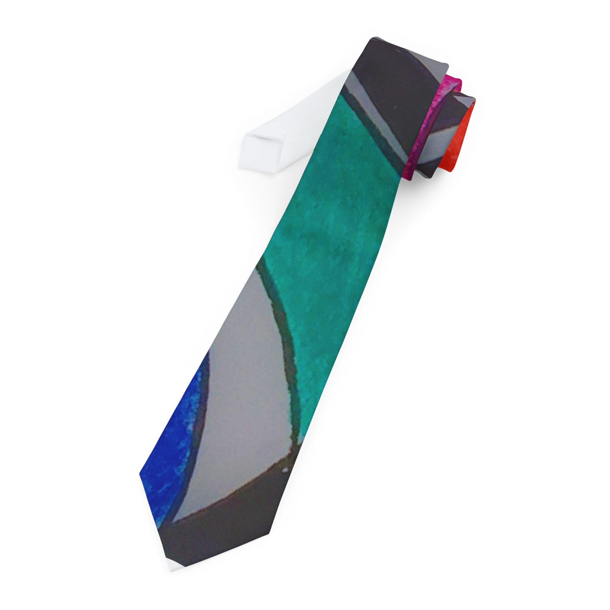 Abstract Colorblock Necktie — Bold Geometric Art Tie by autistic artist