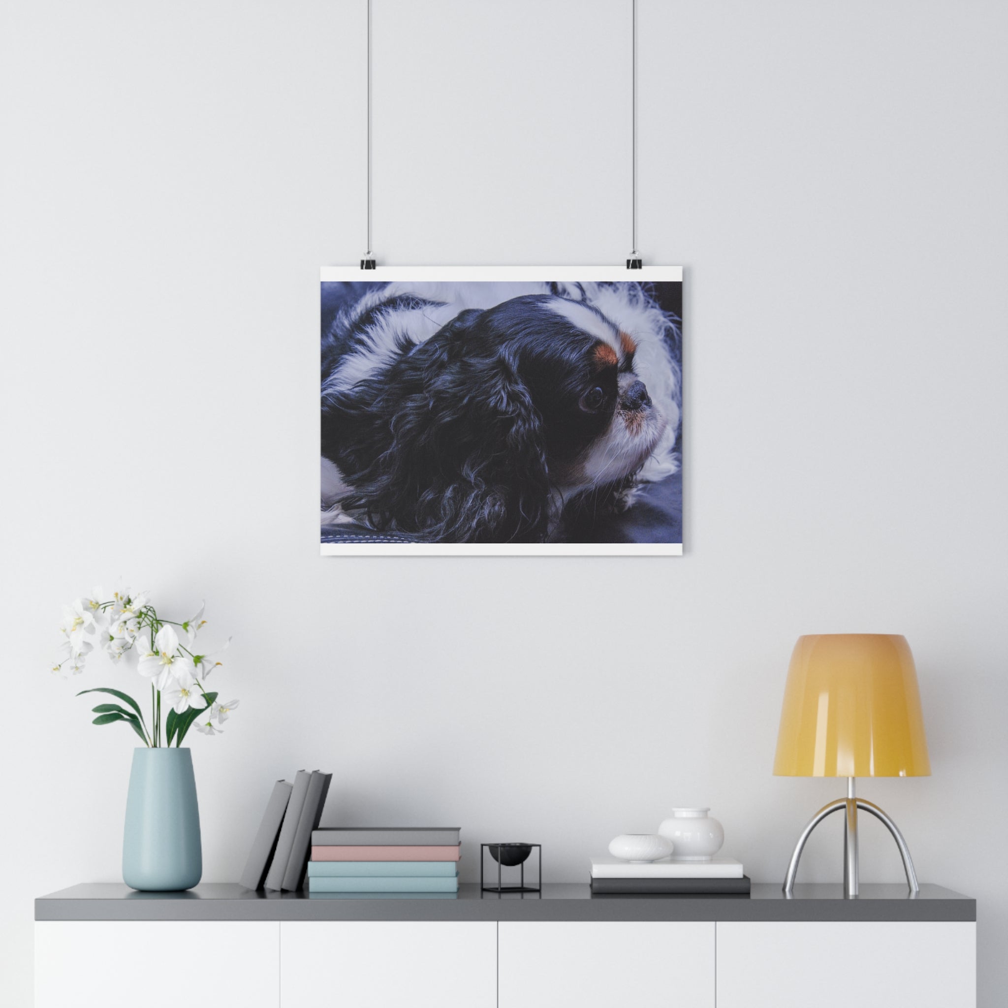 Tri-Color King Charles Spaniel / English Toy Spaniel Giclée Art Print — Fine Art Dog Portrait by autistic photographer