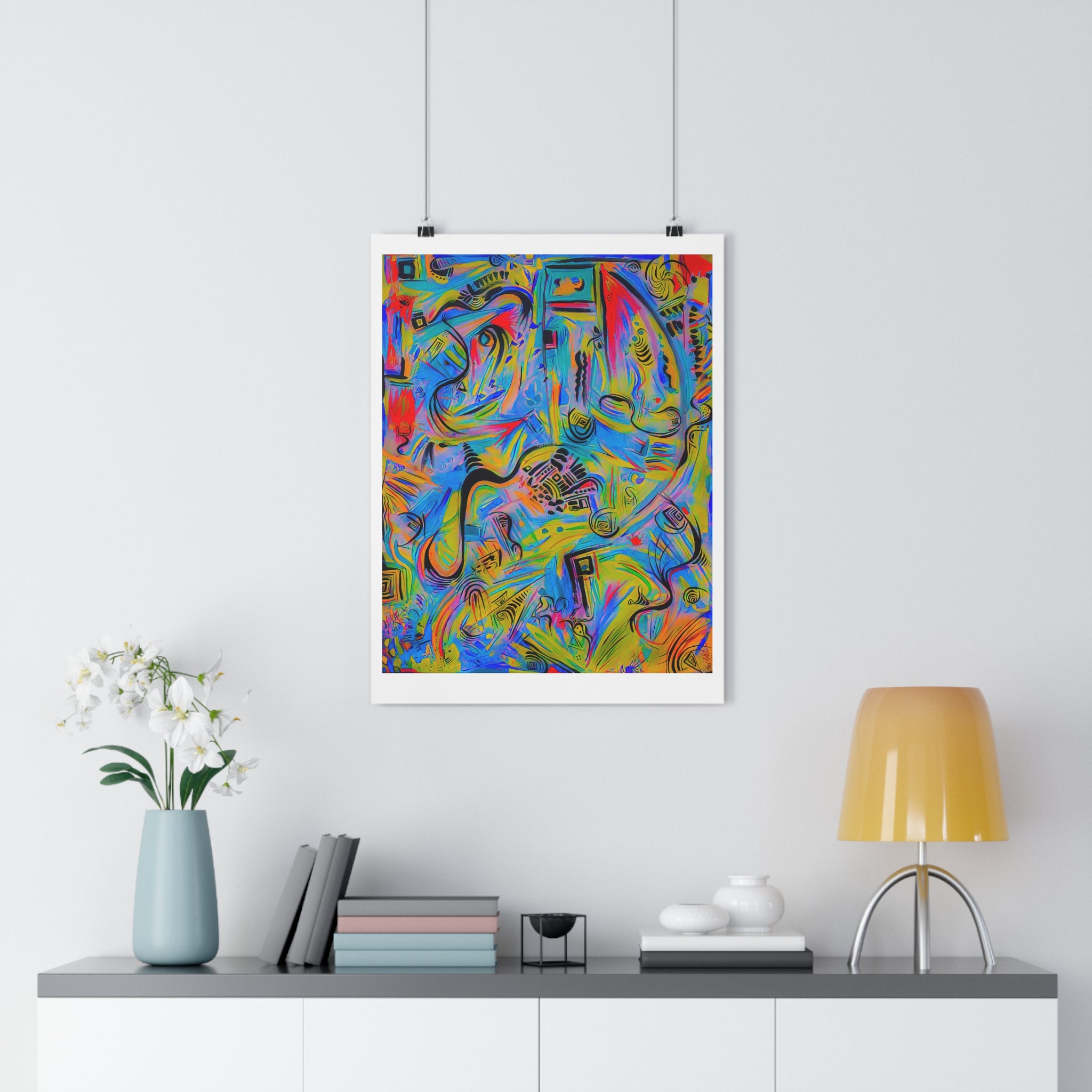 Abstract Colorful Giclée Art Print — Vibrant Modern Playful Movement Wall Art by autistic artist