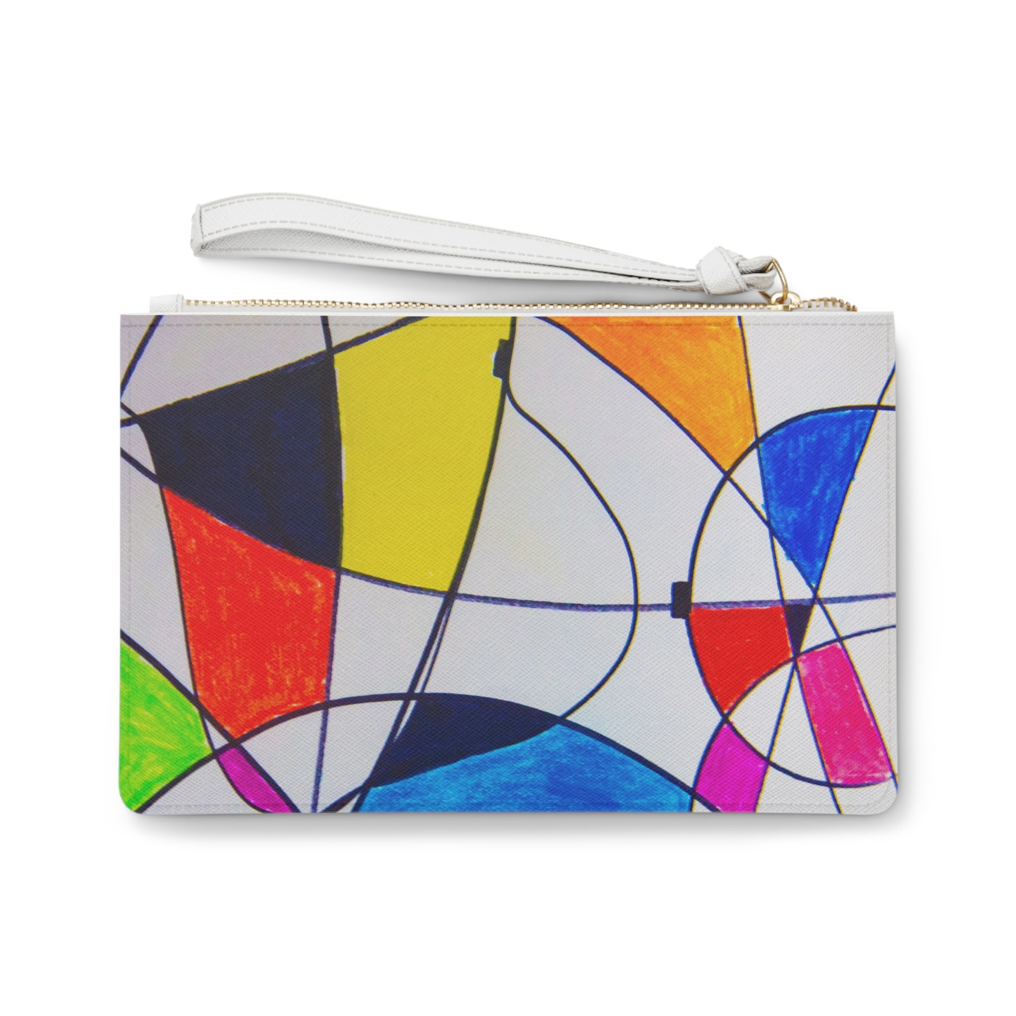 Abstract Color-Block Clutch Bag — Hand-Drawn Art Wristlet (Autistic Artist)