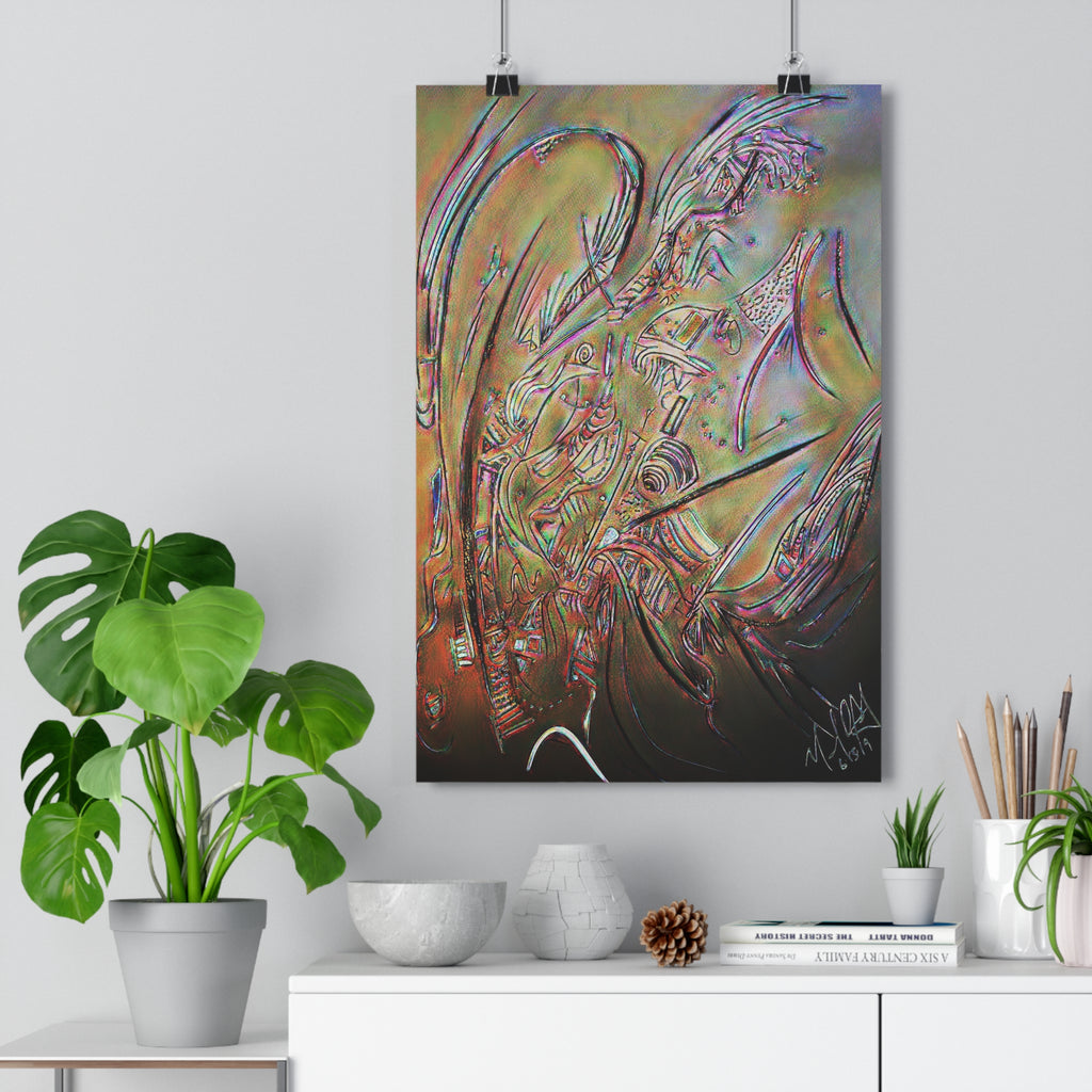 Abstract Angel Giclée Art Print — Iridescent Spiritual Wall Art