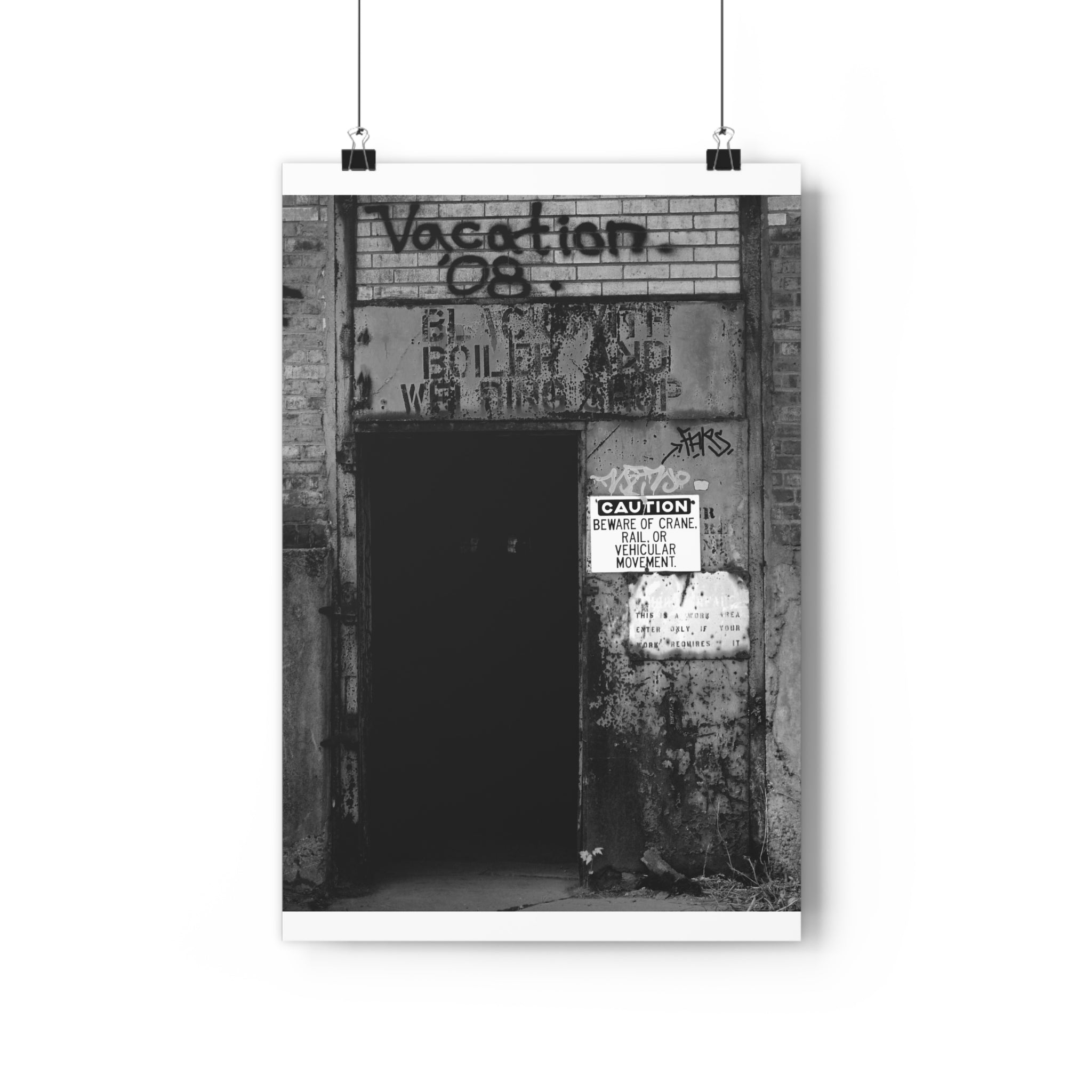Giclée Art Print — 'Carrie Blast Furnaces Doorway' Black & White Industrial Photo by autistic photographer
