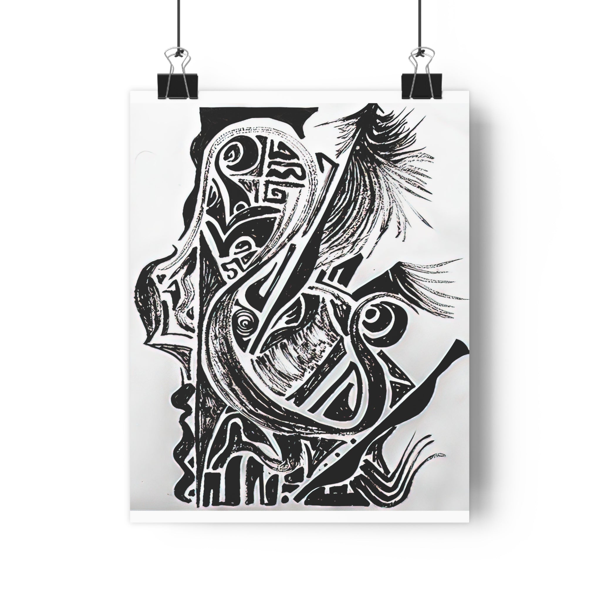 Abstract Black & White Giclée Art Print — The Labyrinth of Life , A masterclass in texture and complexity by autistic artist