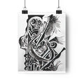 The Friction of Grace: Black & White Giclée Art Print-hand drawn by autistic artist