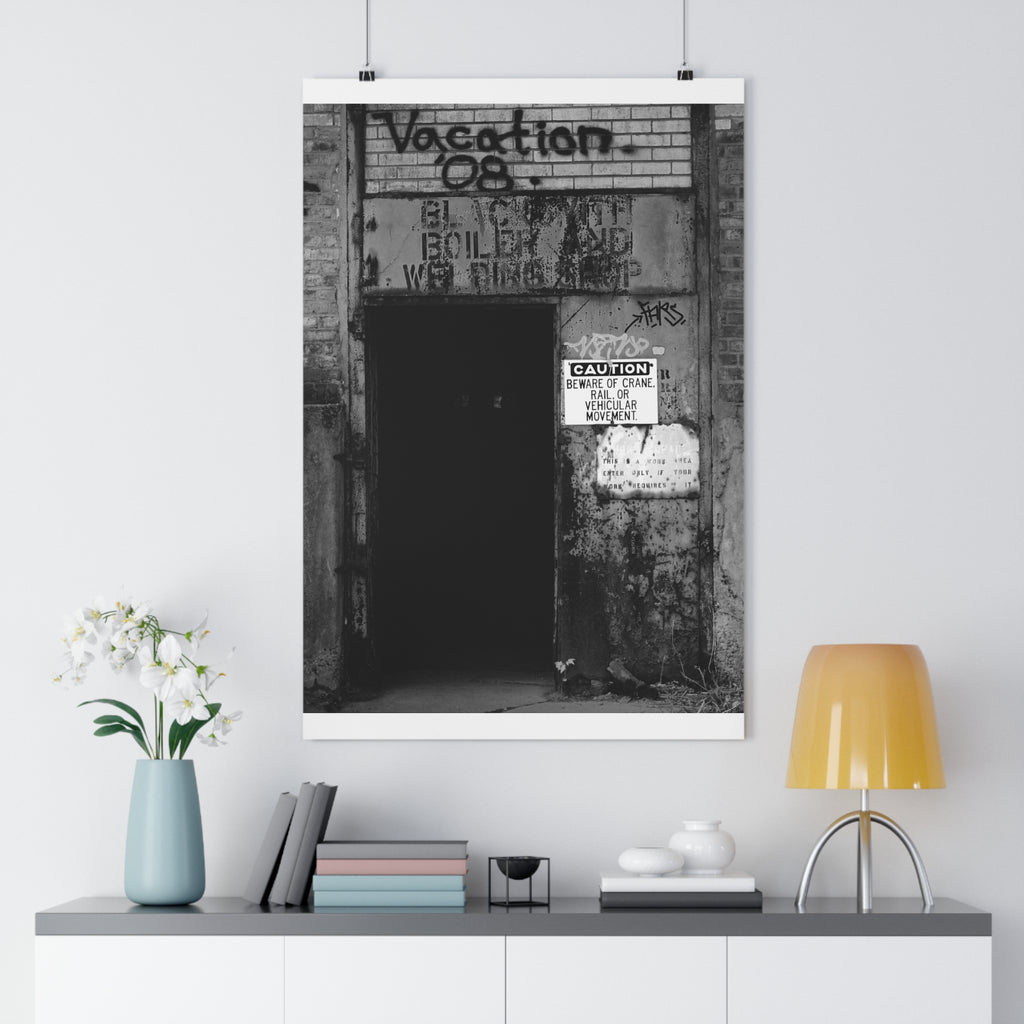 Giclée Art Print — 'Carrie Blast Furnaces Doorway' Black & White Industrial Photo by autistic photographer
