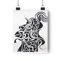 Giclée Art Print — The Vanguard: Abstract Knight Silhouette Monochrome Warrior – Hand-Drawn Minimalist Ink Art by autistic artist