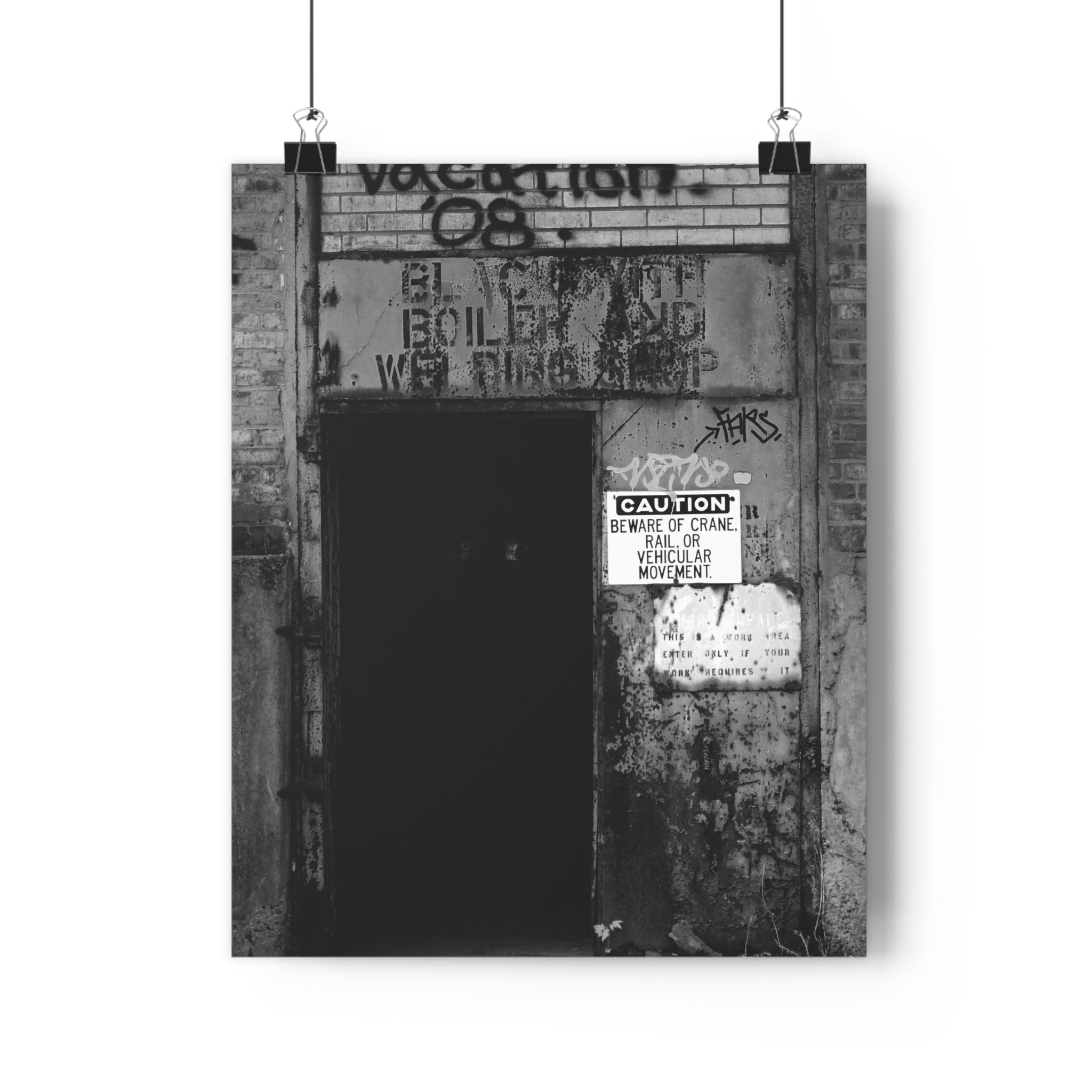 Giclée Art Print — 'Carrie Blast Furnaces Doorway' Black & White Industrial Photo by autistic photographer