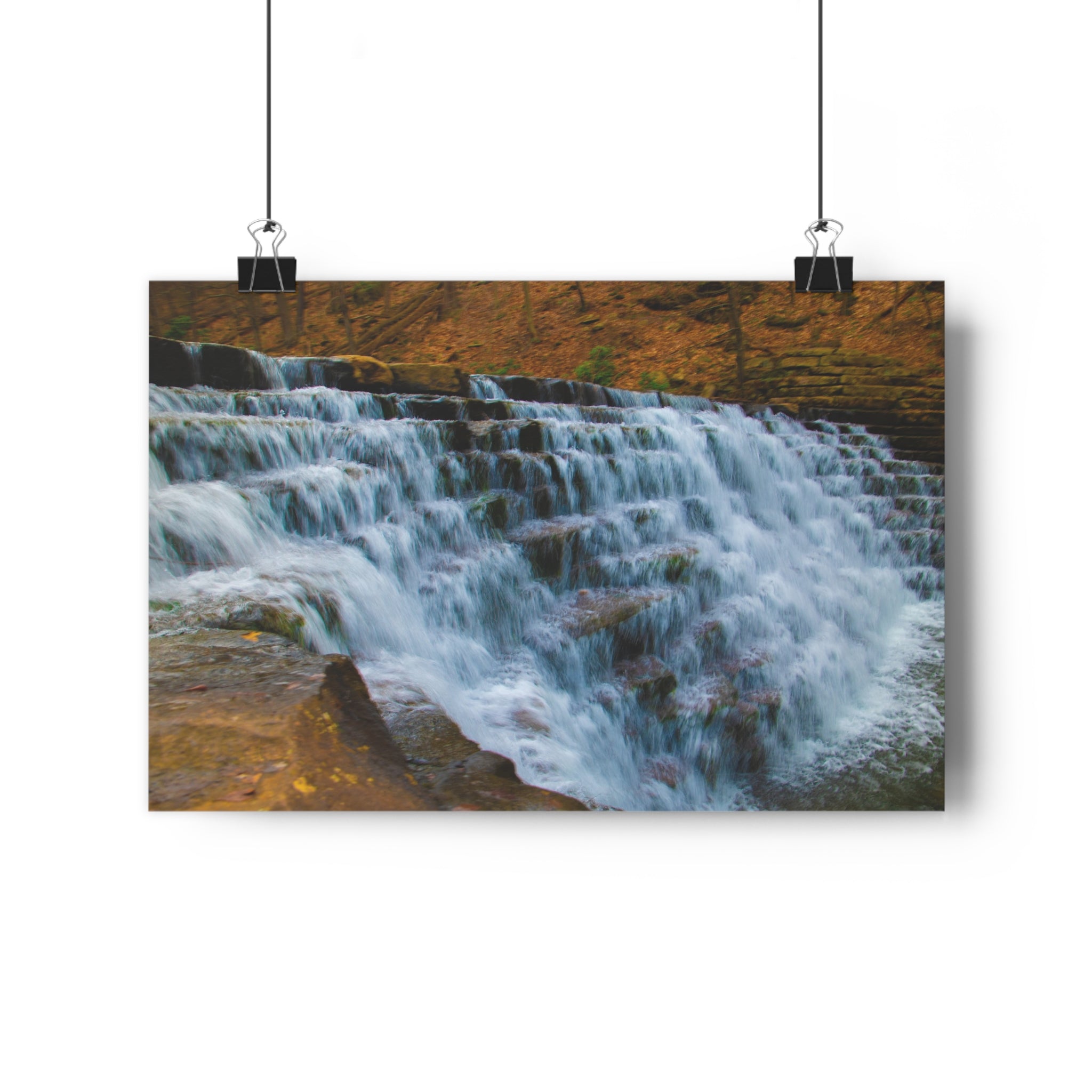 Laurel Hill State Park Cascading Waterfall Giclée Art Print — Serene Cascading Falls Autumn Landscape Wall Art by autistic photographer