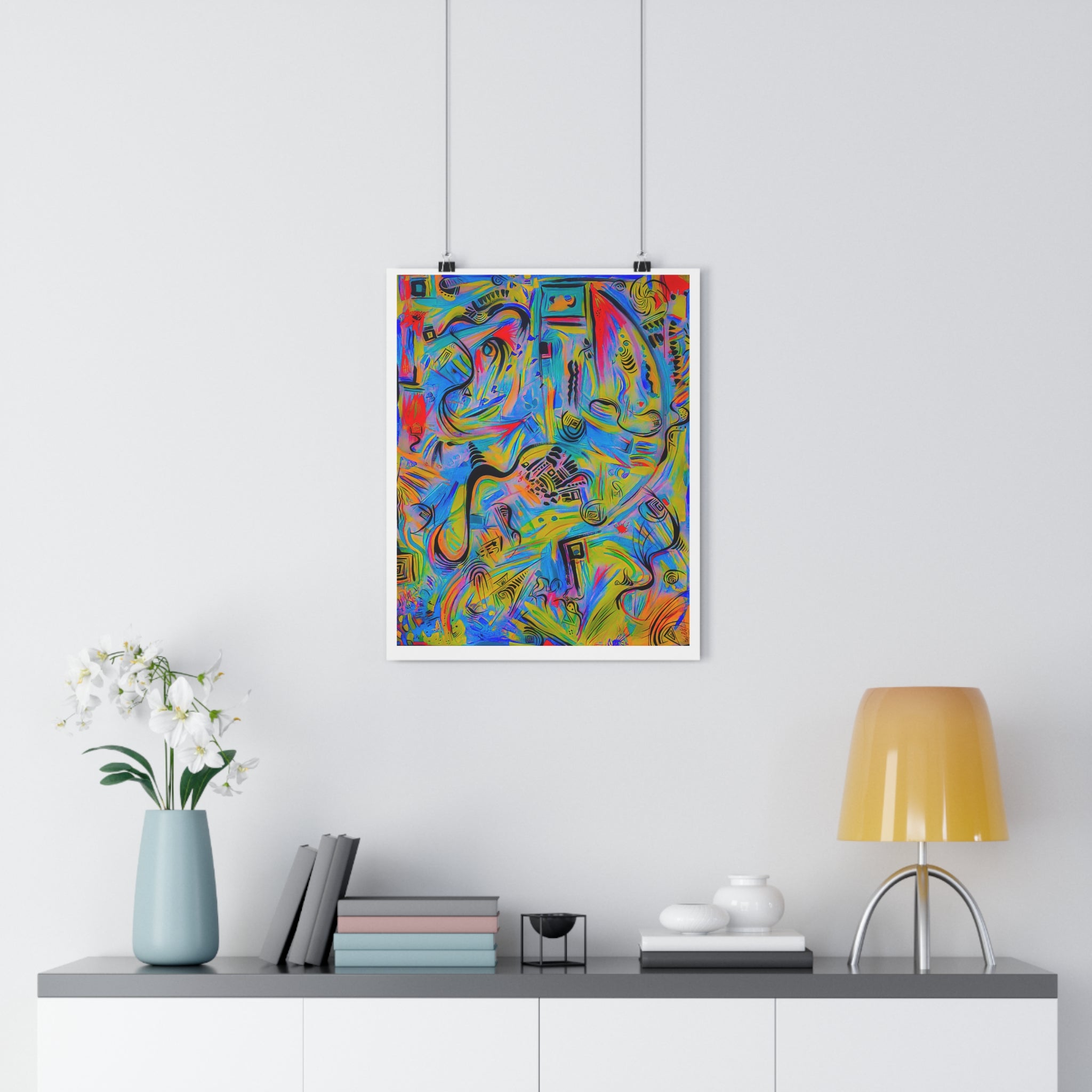 Abstract Colorful Giclée Art Print — Vibrant Modern Playful Movement Wall Art by autistic artist