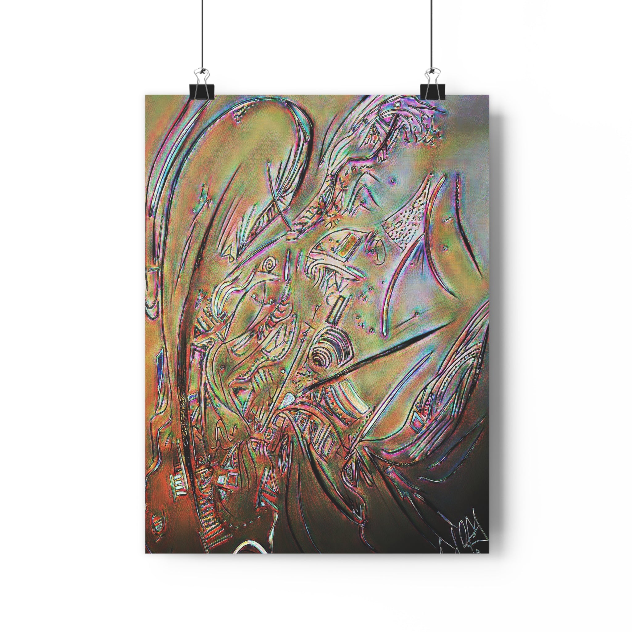 Abstract Angel Giclée Art Print — Iridescent Spiritual Wall Art