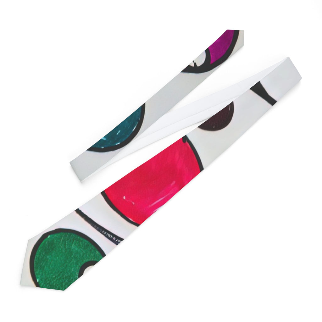 Art That Looks Back - Color Dot Necktie – Retro Polka Dot Art Print Tie by autistic artist