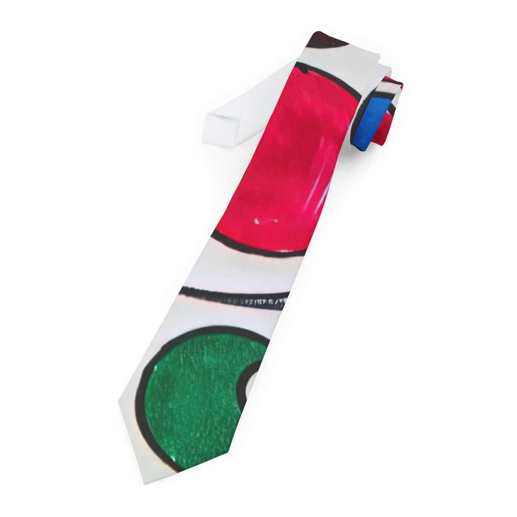 Art That Looks Back - Color Dot Necktie – Retro Polka Dot Art Print Tie by autistic artist