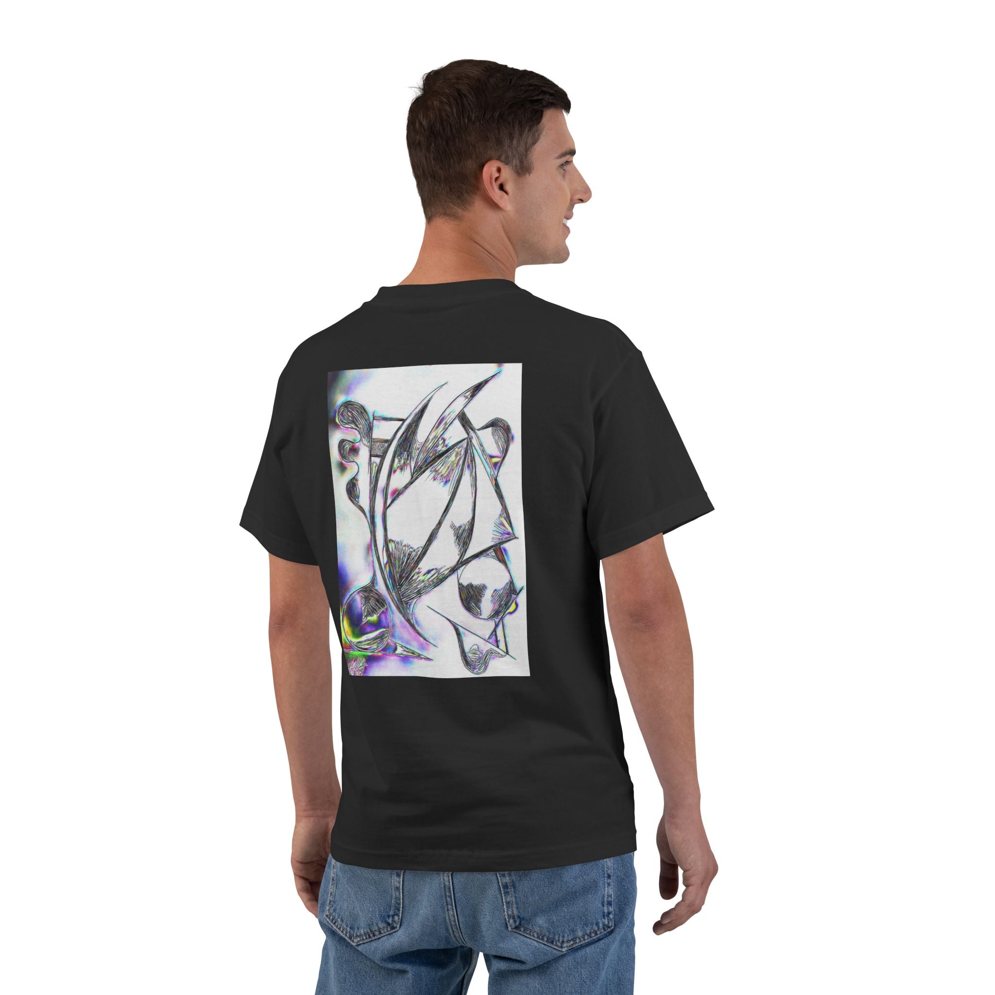 Abstract Delicate Linework T-Shirt — Iridescent Nature Graphic Tee