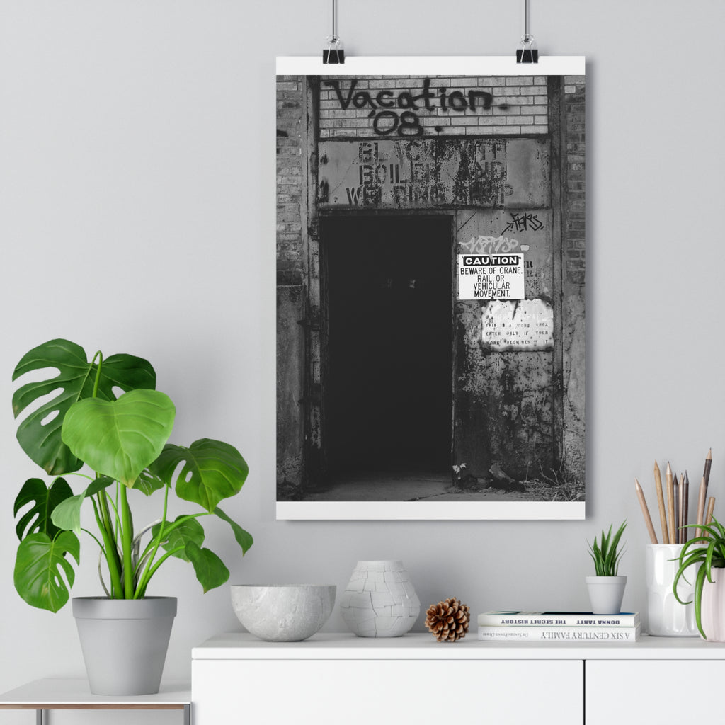 Giclée Art Print — 'Carrie Blast Furnaces Doorway' Black & White Industrial Photo by autistic photographer