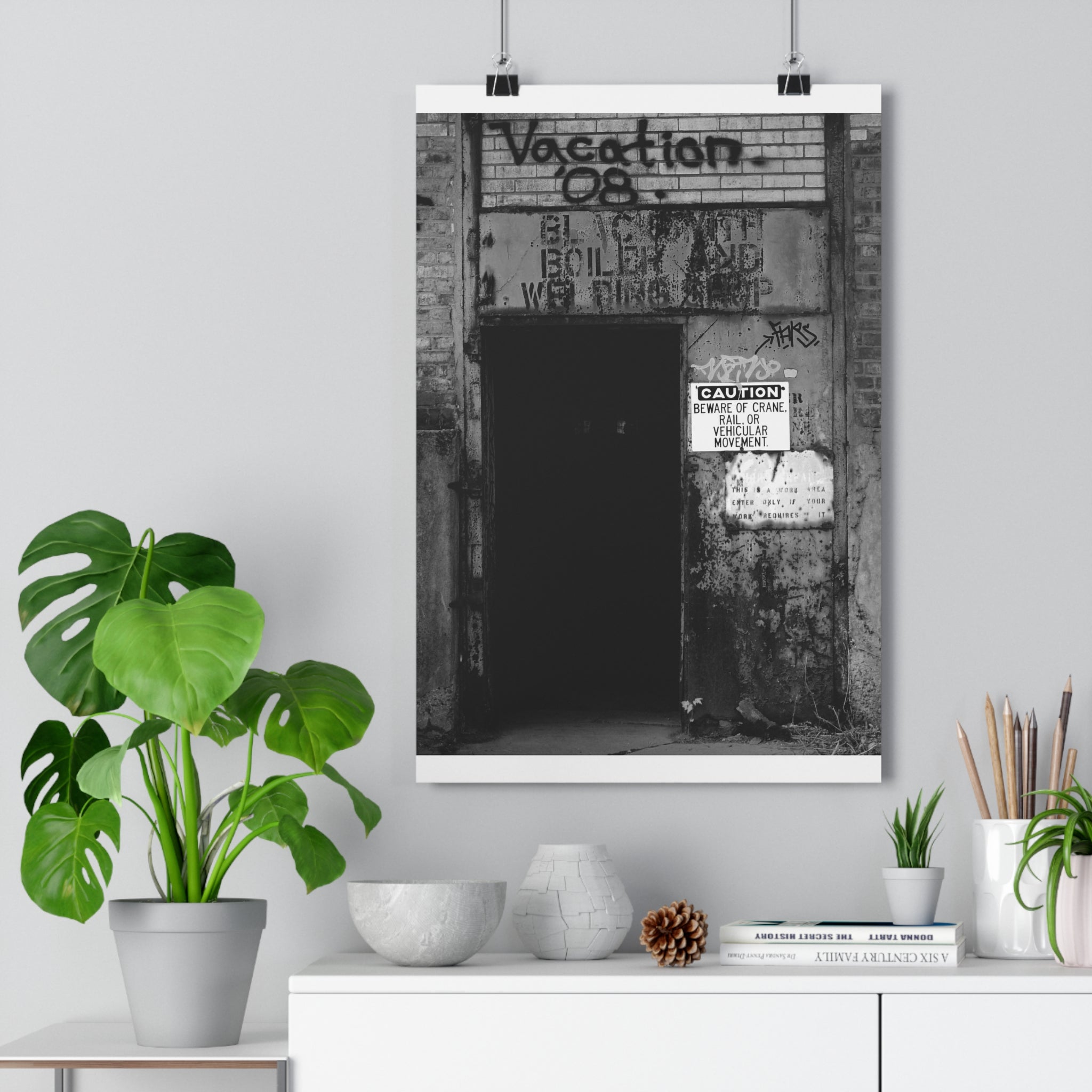Giclée Art Print — 'Carrie Blast Furnaces Doorway' Black & White Industrial Photo by autistic photographer