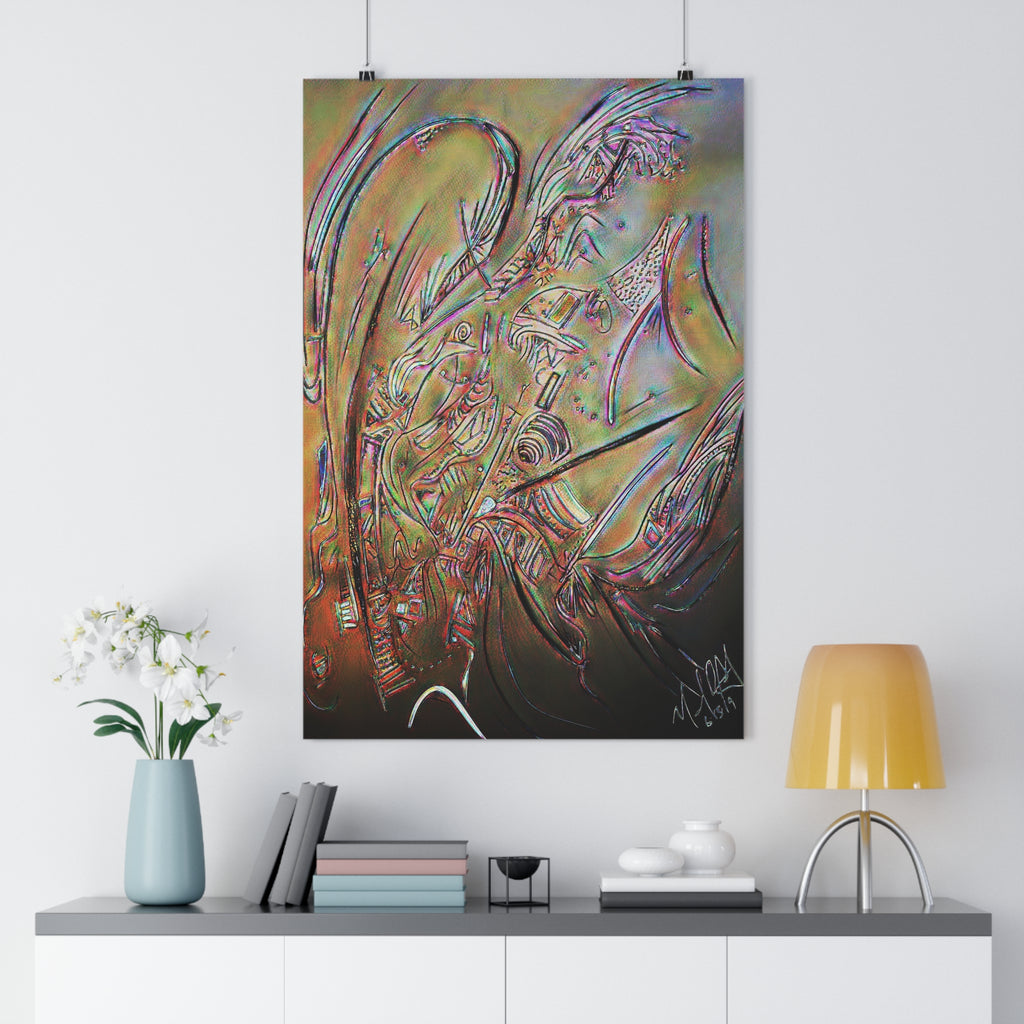 Abstract Angel Giclée Art Print — Iridescent Spiritual Wall Art