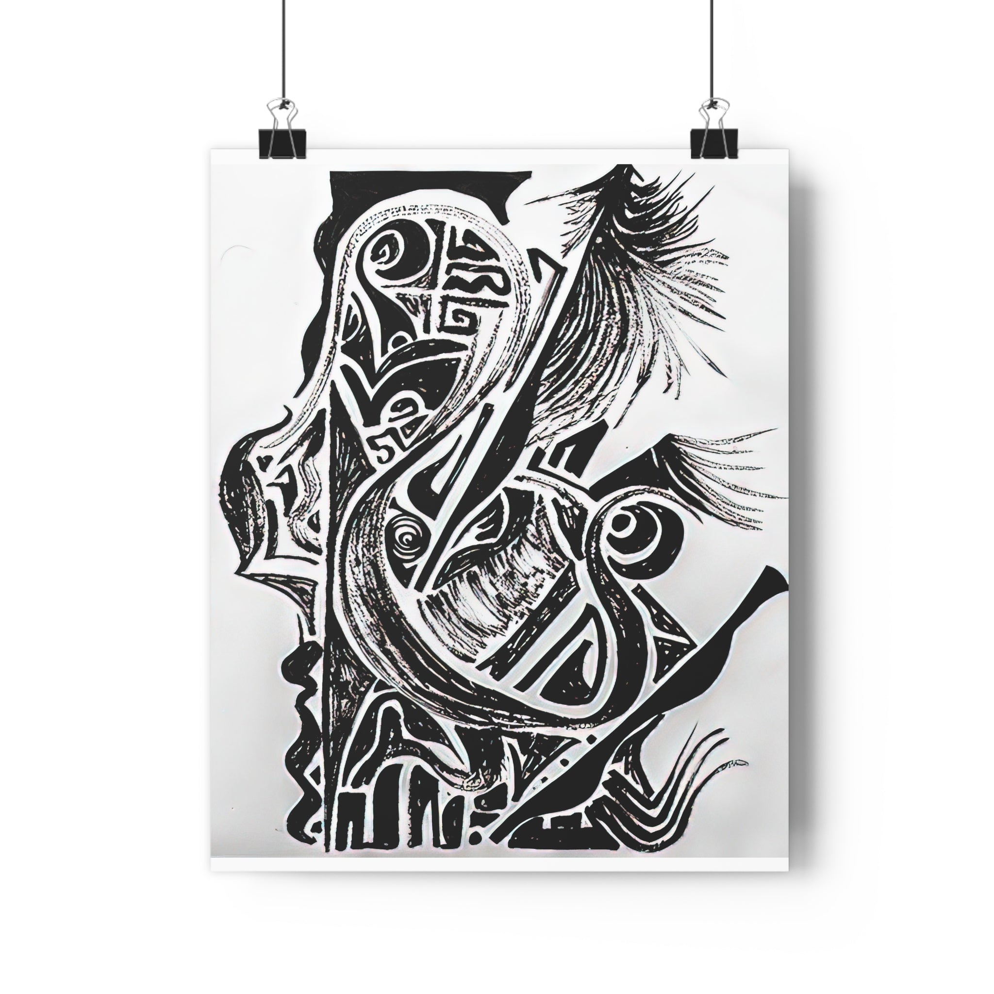 Abstract Black & White Giclée Art Print — The Labyrinth of Life , A masterclass in texture and complexity by autistic artist