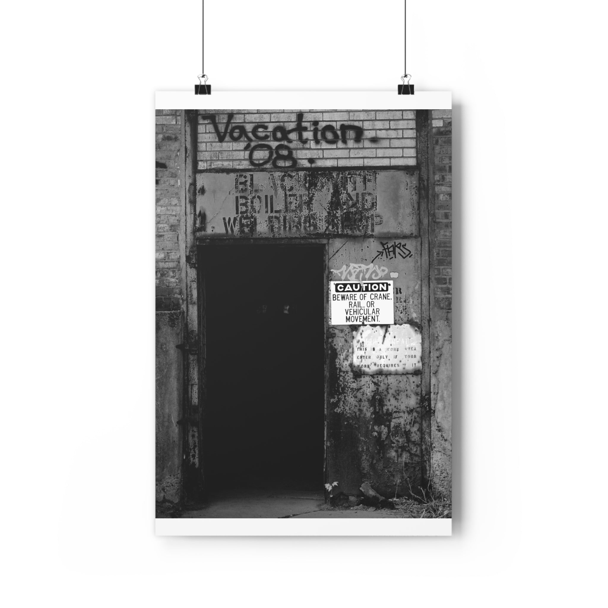 Giclée Art Print — 'Carrie Blast Furnaces Doorway' Black & White Industrial Photo by autistic photographer