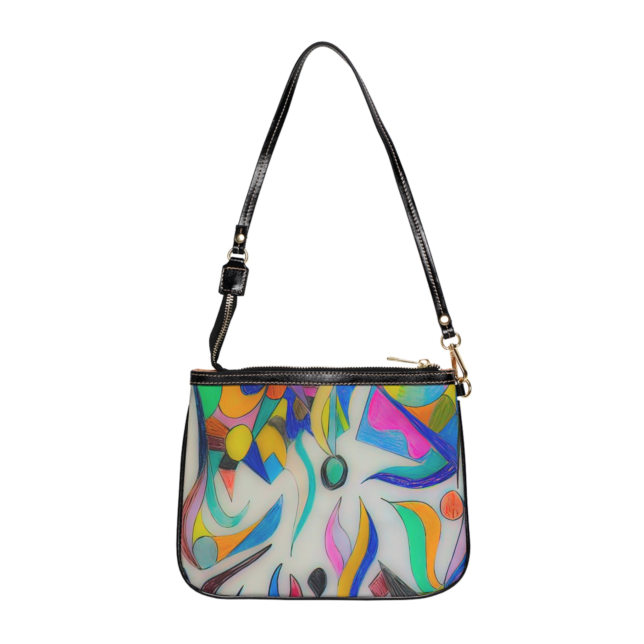 Abstract Color Splash Curvy Lines Shoulder Bag by autistic artist